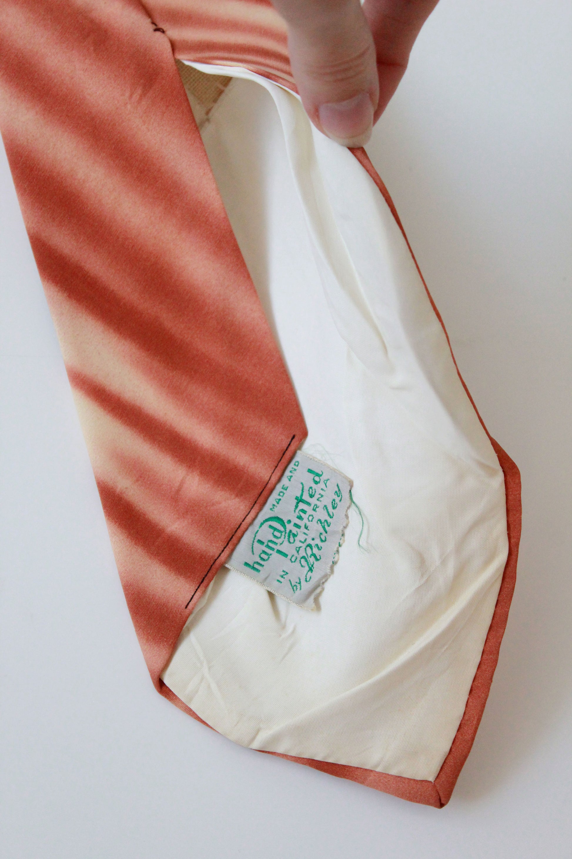 Vintage 1950s Abstract brush Stroke Hand Painted Tie