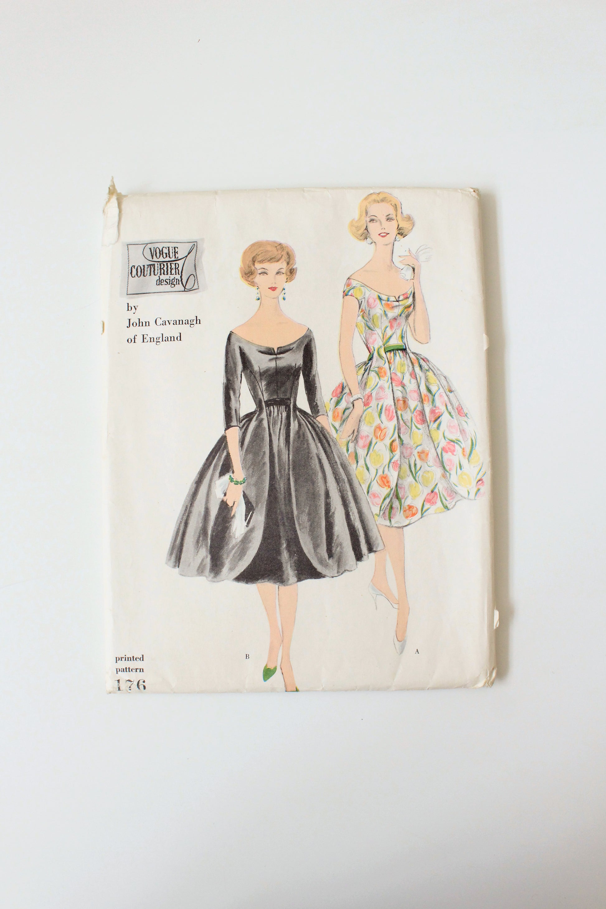 1950s Rare Flared Dress Vogue Couturier Design 176 Sewing Pattern, Unc Ian Drummond Vintage 1950s Rare Flared Dress Vogue Couturier Design 176 Sewing Pattern, Unc Ian Drummond Vintage