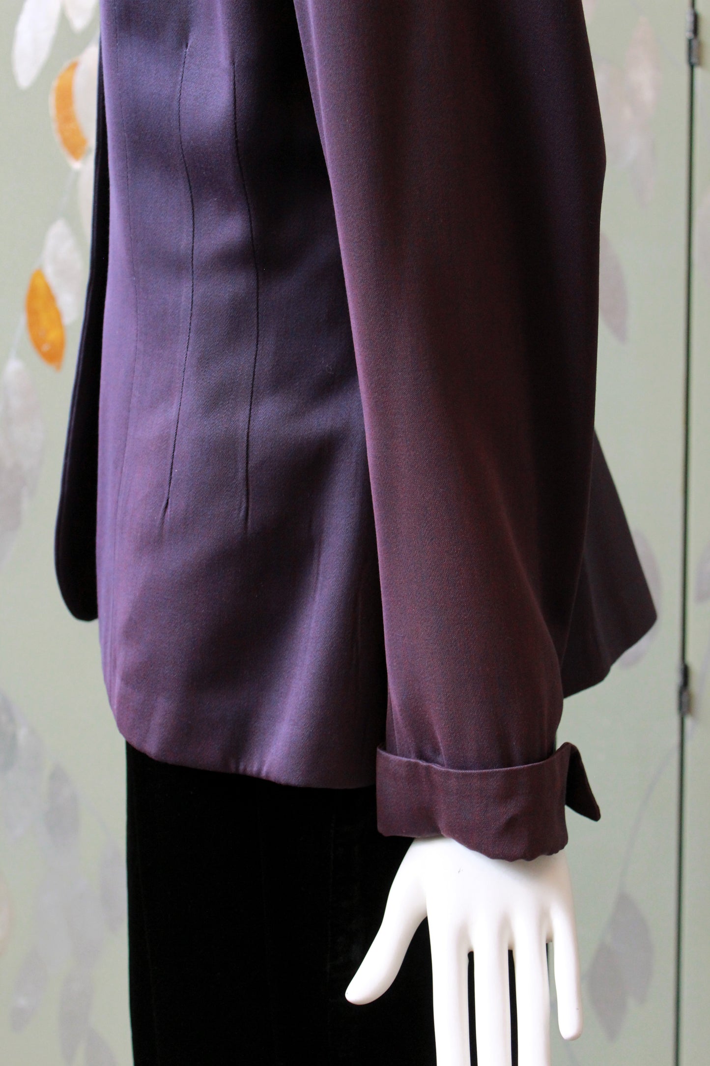 1950s Purple Collarless Blazer, Medium 