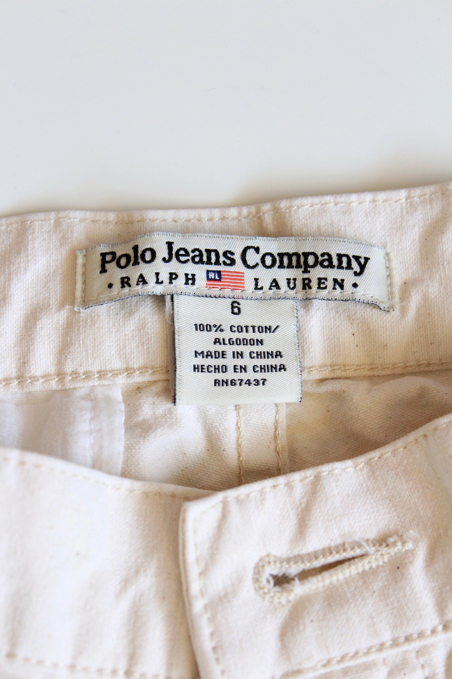 Early 2000s Cream Low Rise Straight leg Pants, Small