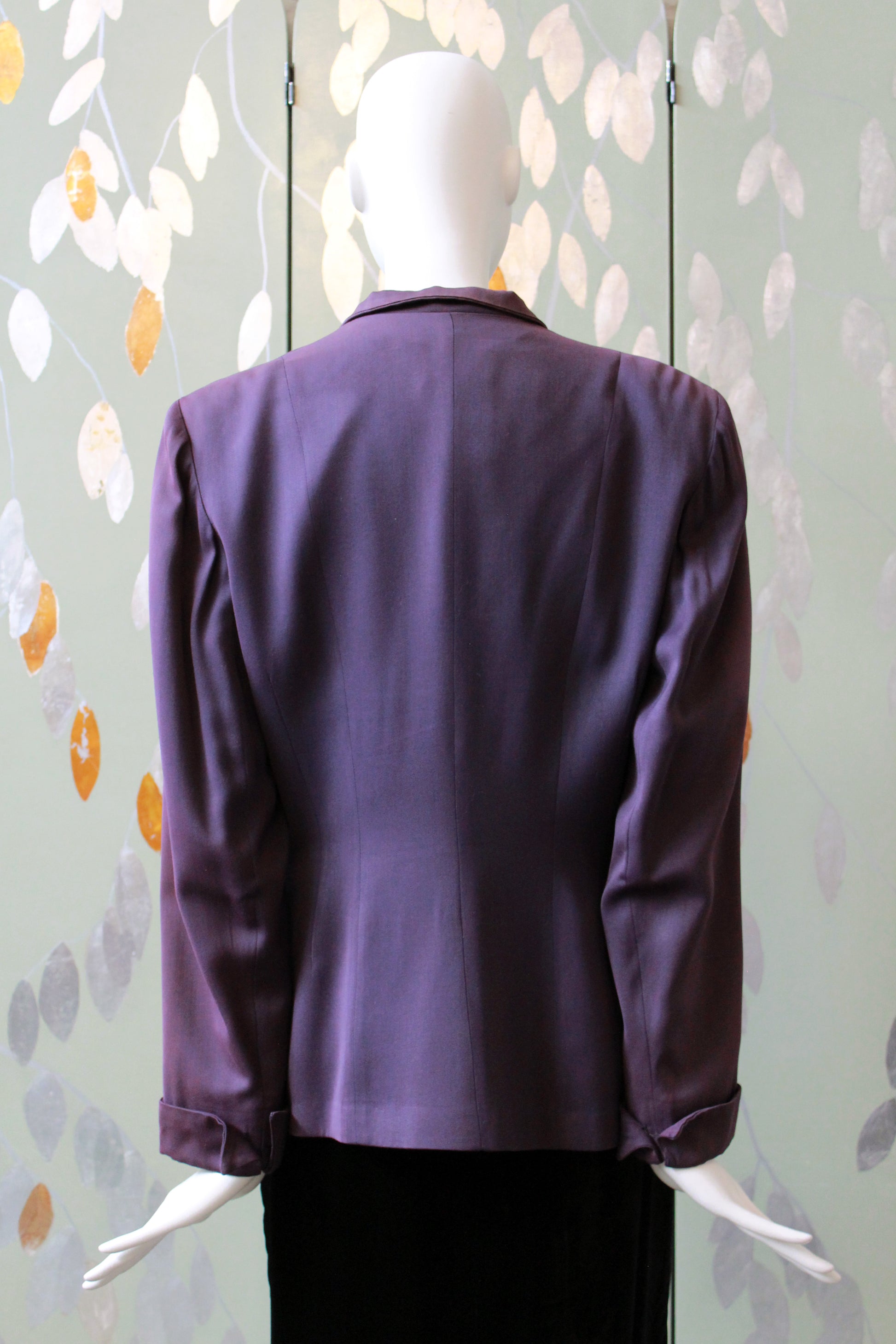 1950s Purple Collarless Blazer, Medium 