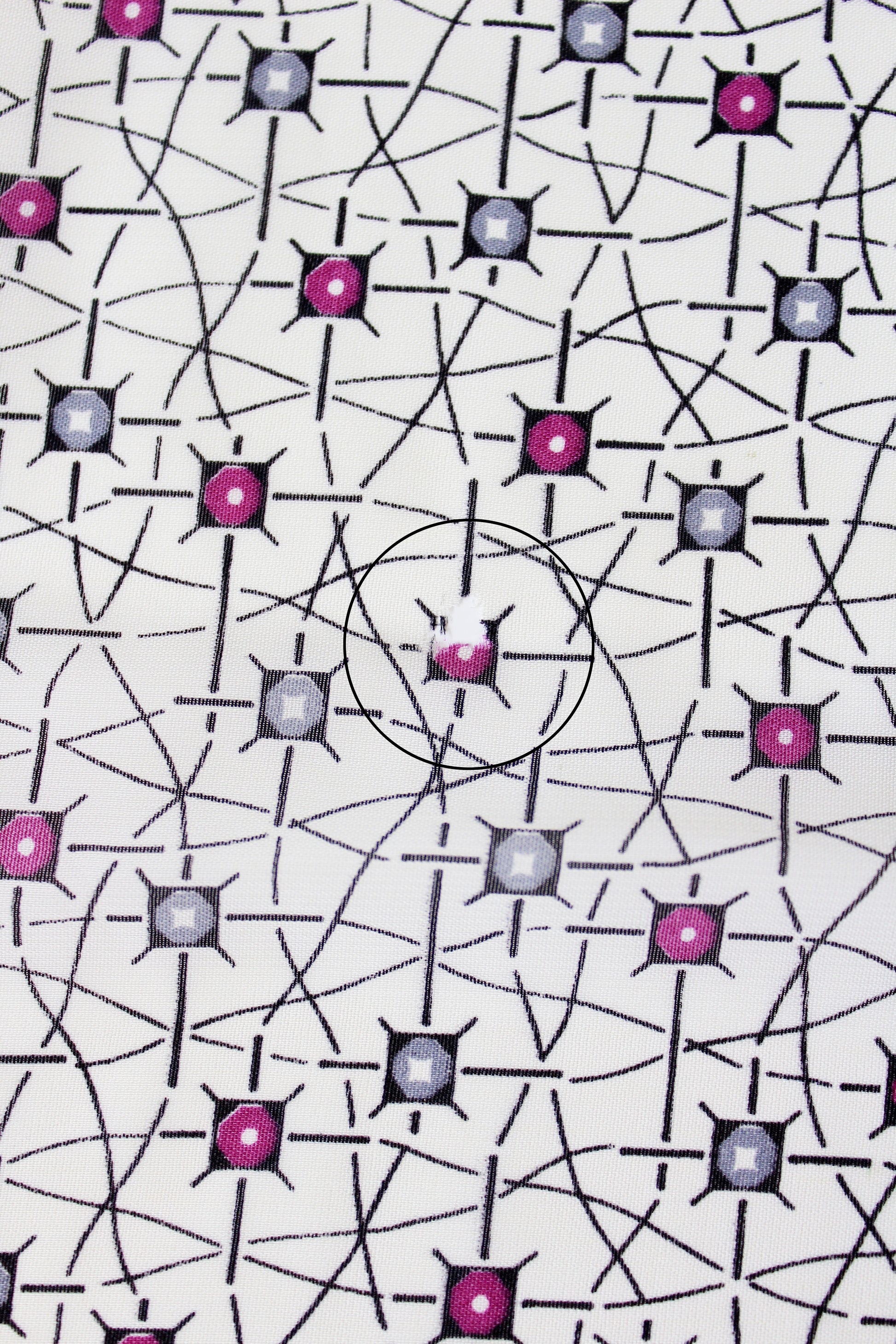1940s White Abstract Purple And Grey Burst  Print Rayon Sewing Fabric, 3.6 Yards