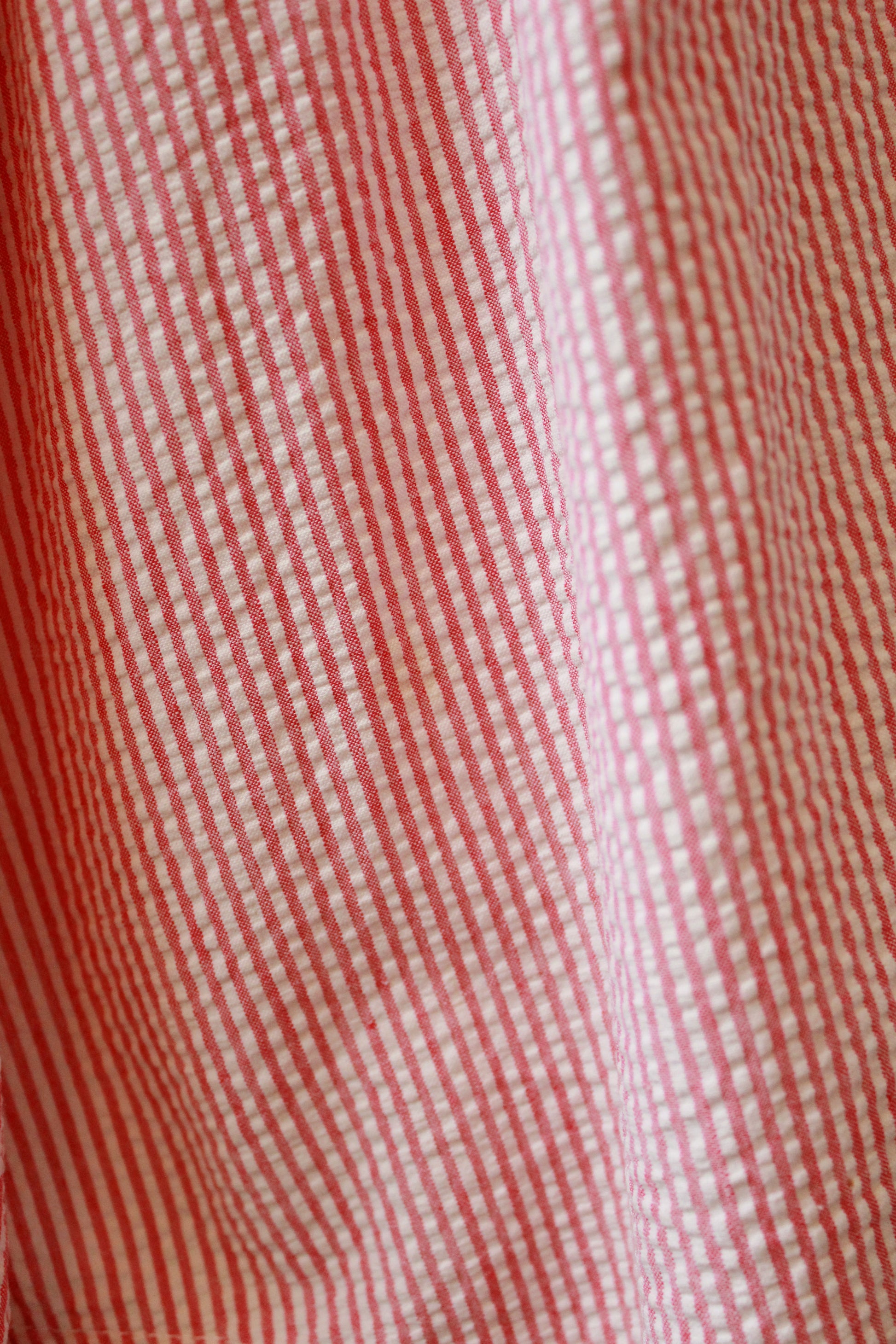 1940s Pink And White Striped Seersucker Dress, Small