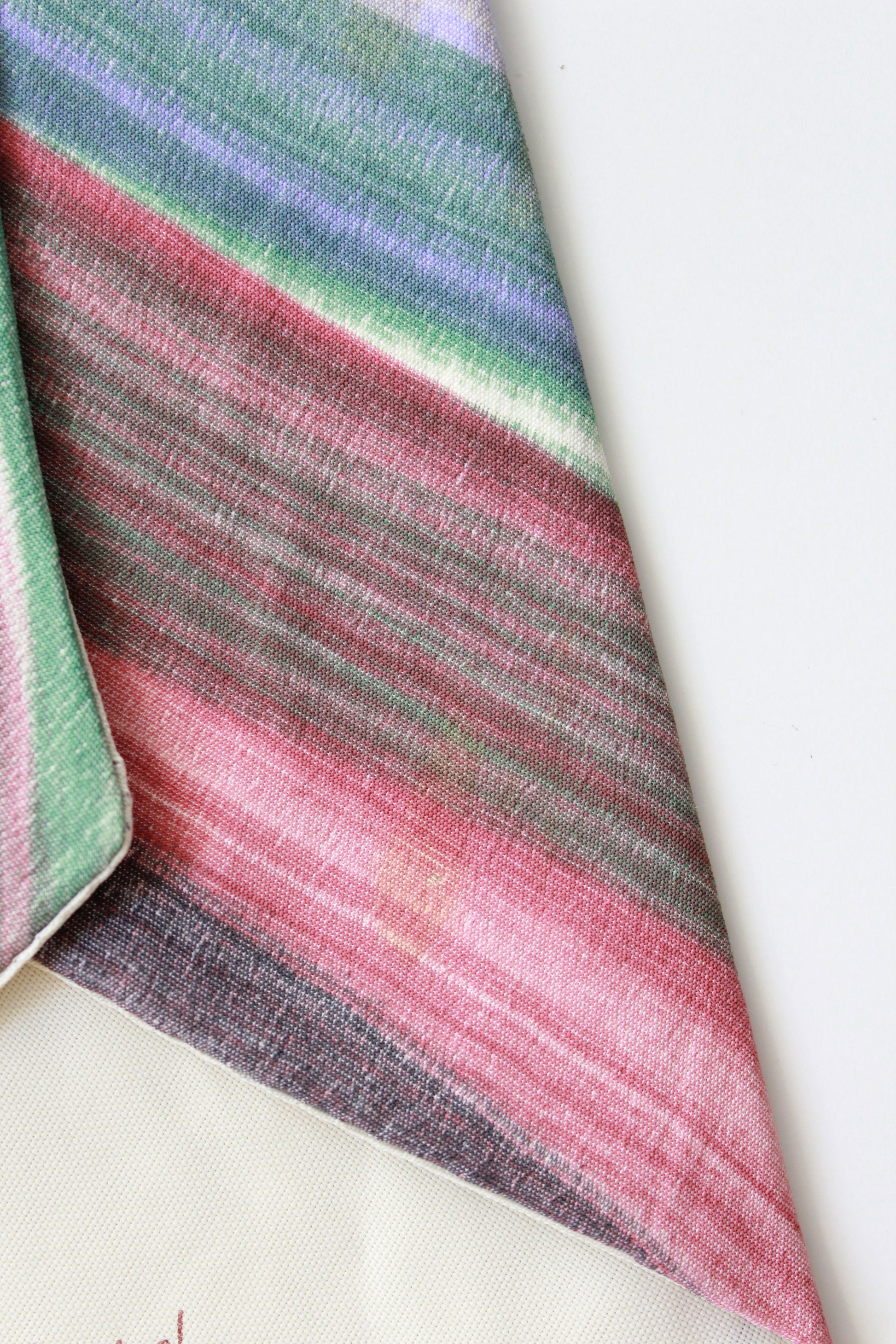 Vintage 1950s Purple/Green/Magenta/Grey Stripe Hand Painted Rayon Tie