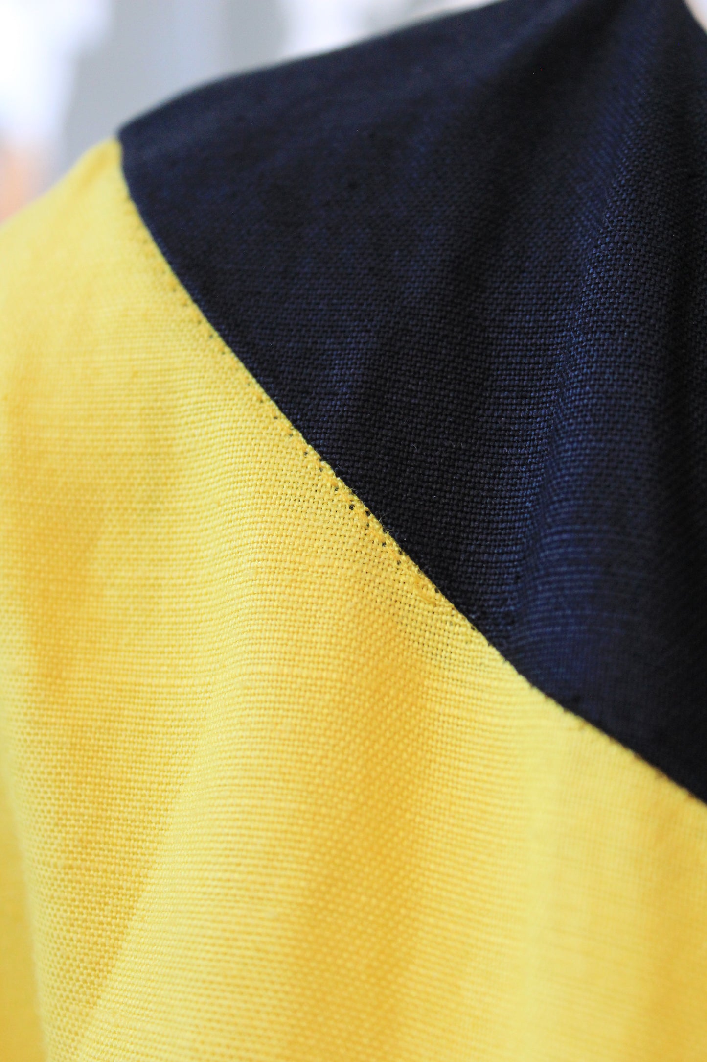 1980s Black And Yellow Oversized Buttons Shift Dress, Medium