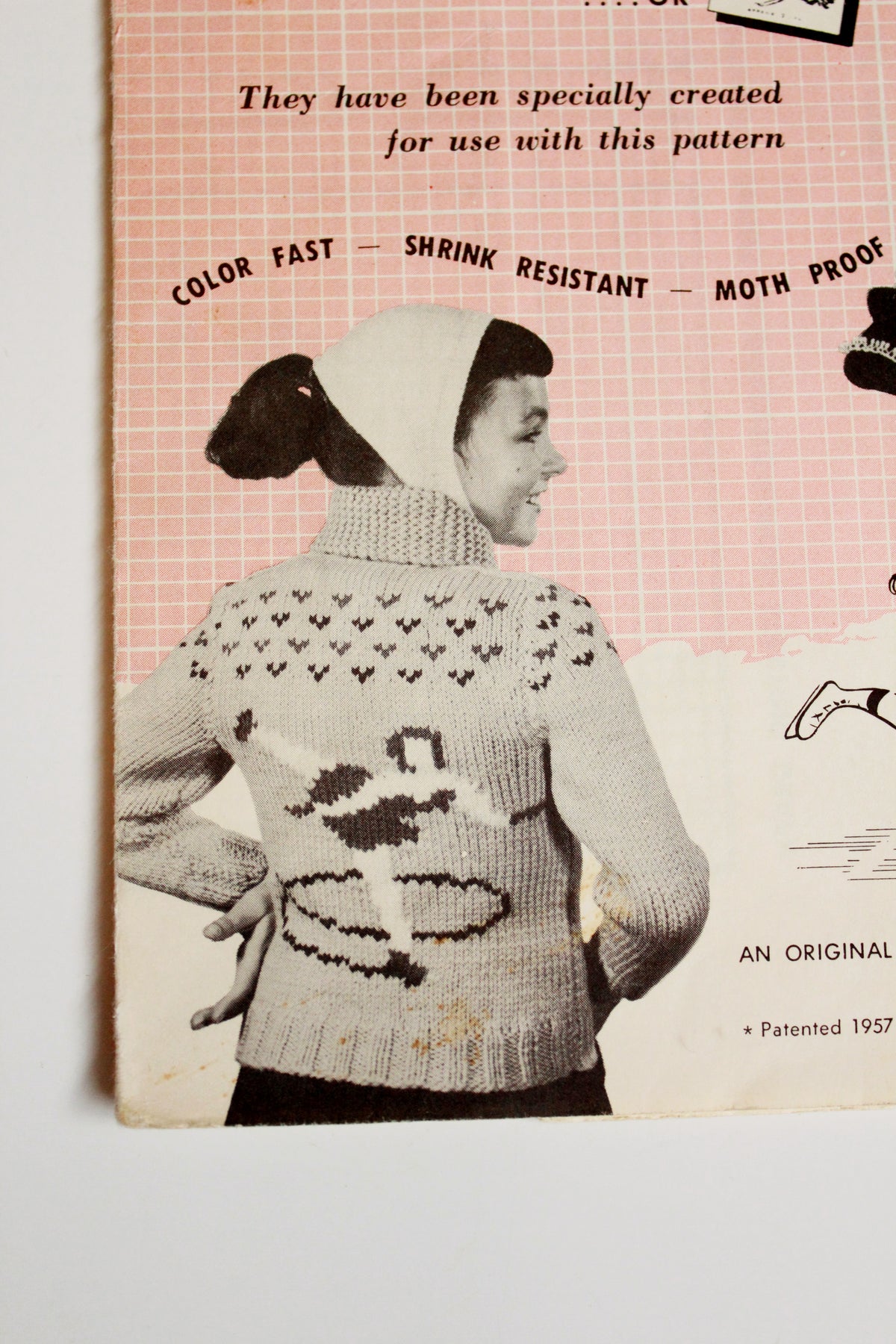 1950s Mary Maxim Boys Or Girls 4 ply Kitting Pattern 464, Dancing Blades Cardigan