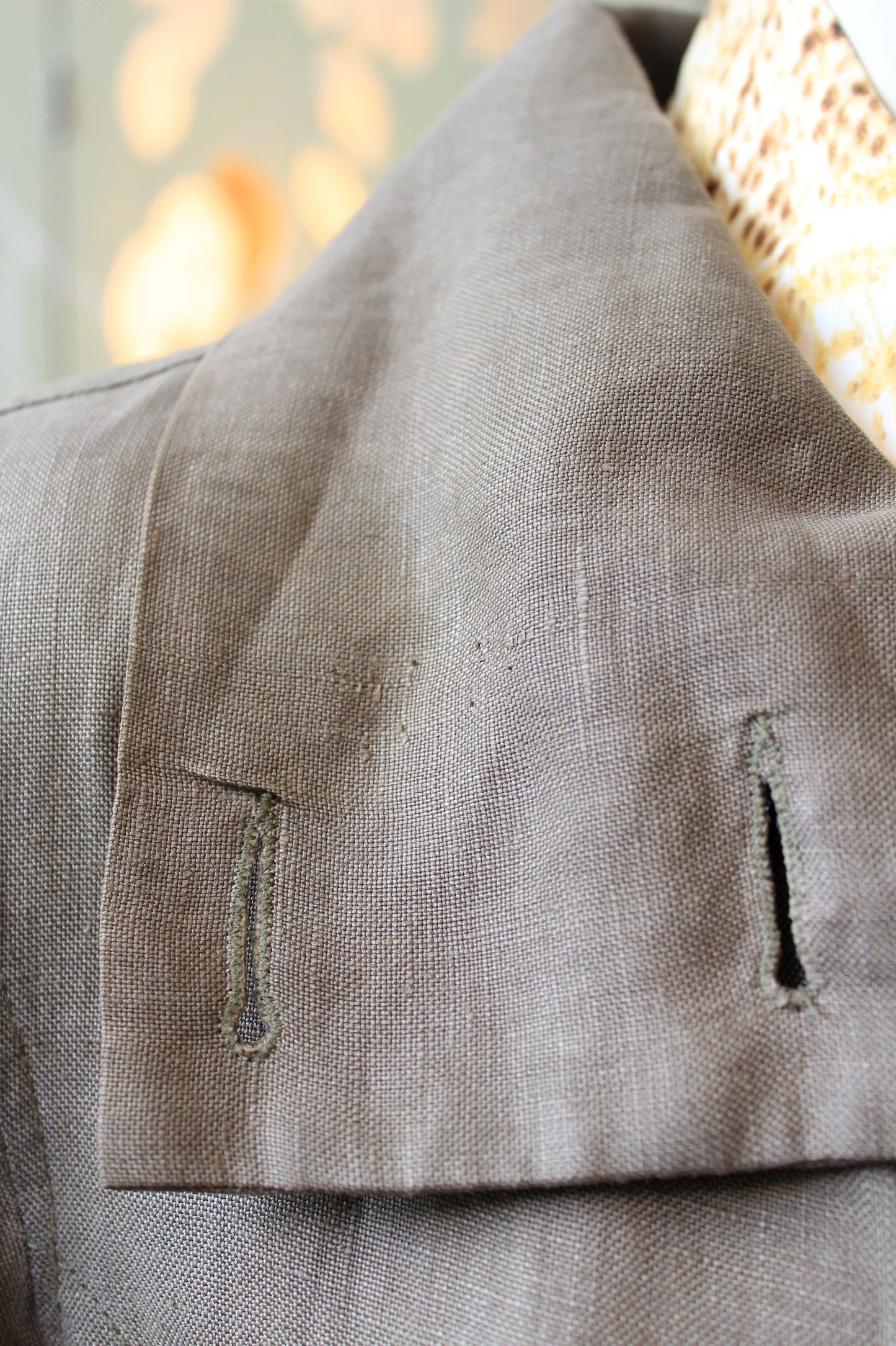 1990s Nina Mdvani Timeless Grey Linen Collared Jacket Jacket, XS