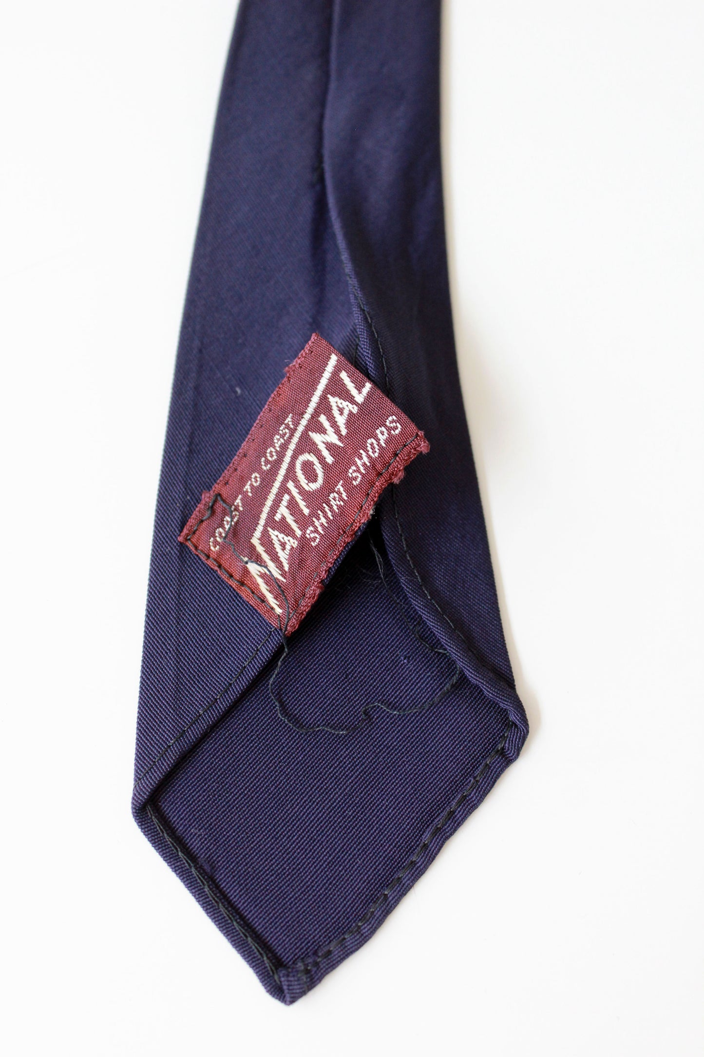 Vintage Late 1940s Hand Painted Rayon Blue Leaf Tie