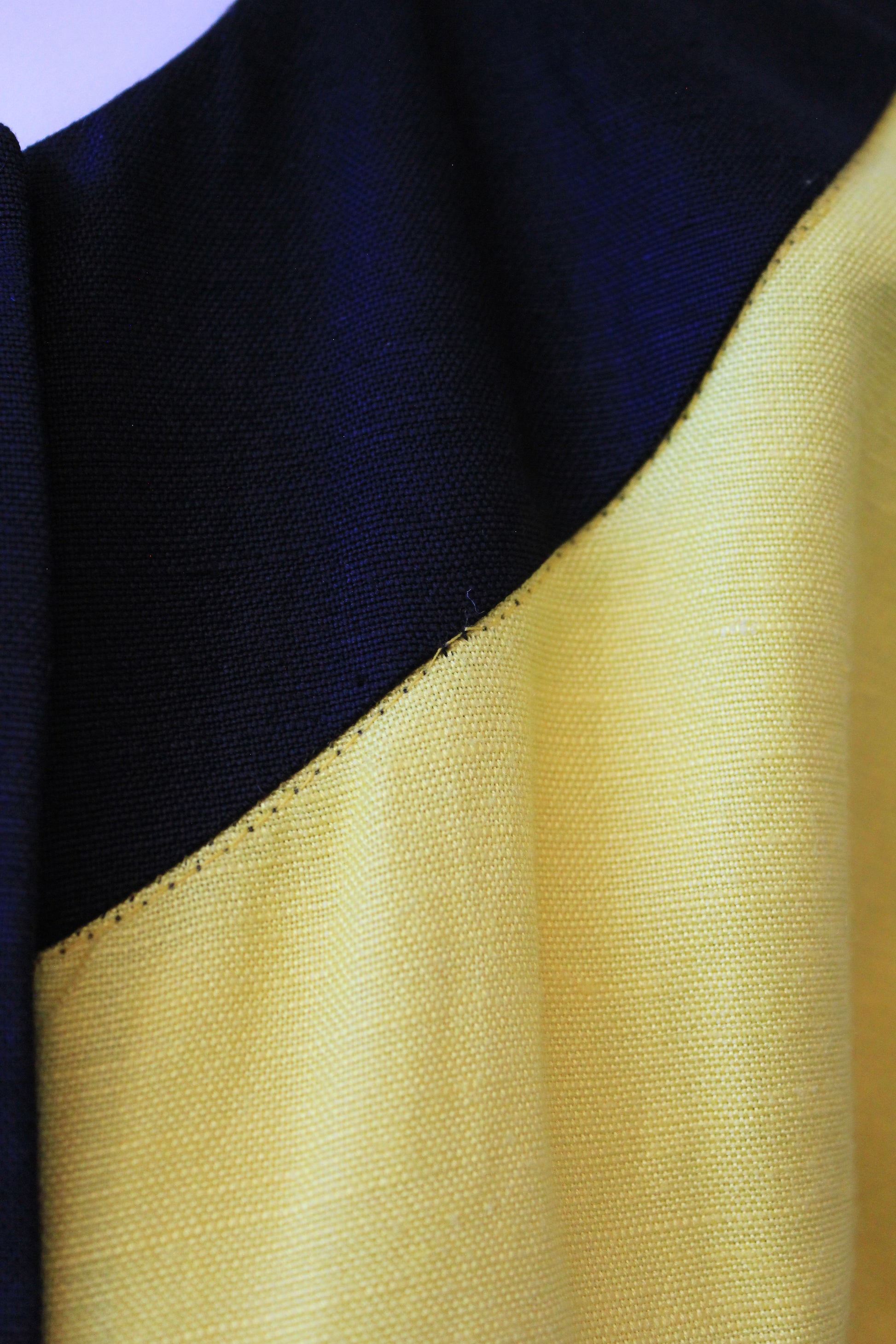 1980s Black And Yellow Oversized Buttons Shift Dress, Medium