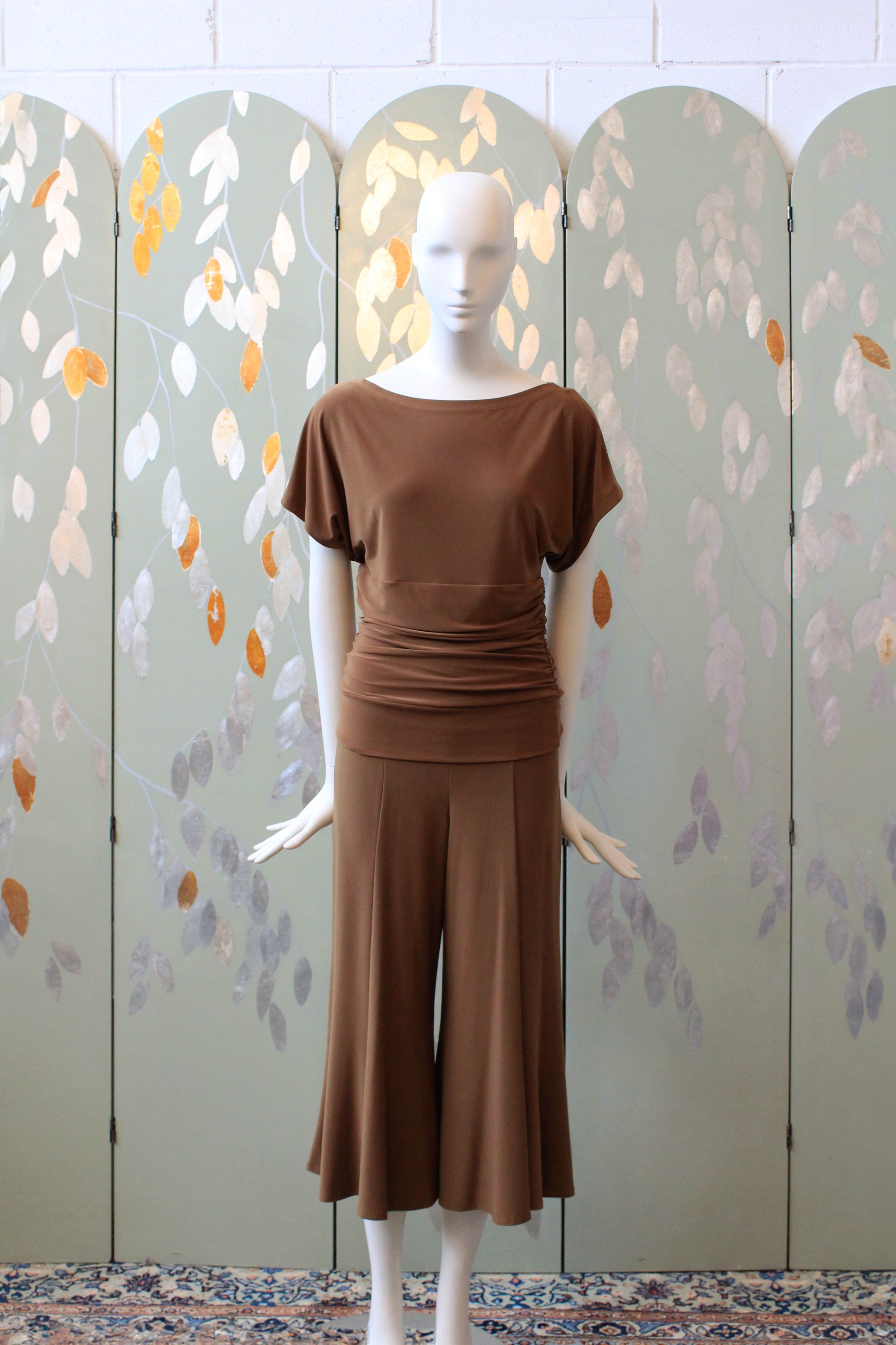 Early 2000s Jones New York Tan Matching Lounge Set, Small 