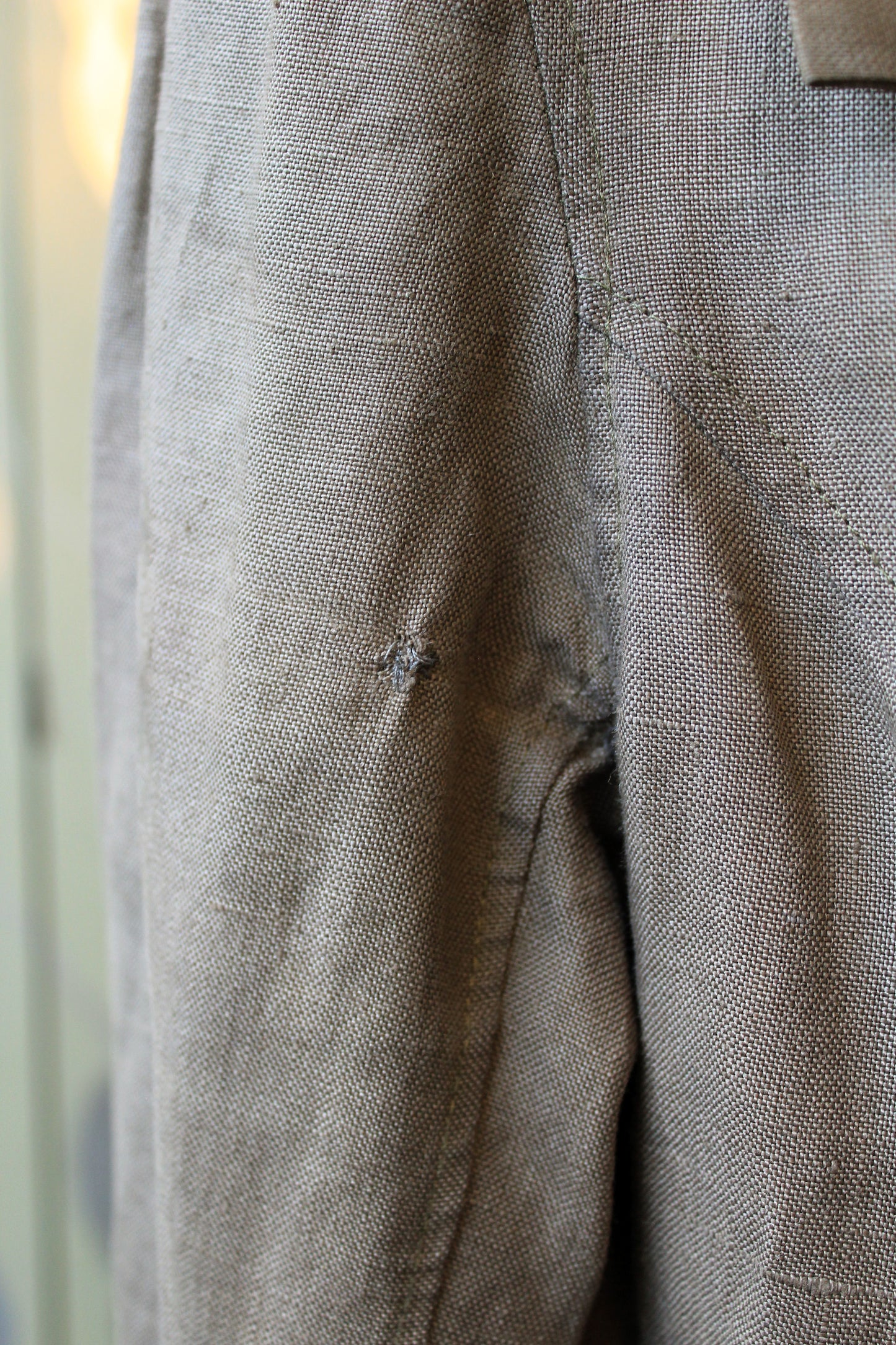 1990s Nina Mdvani Timeless Grey Linen Collared Jacket Jacket, XS