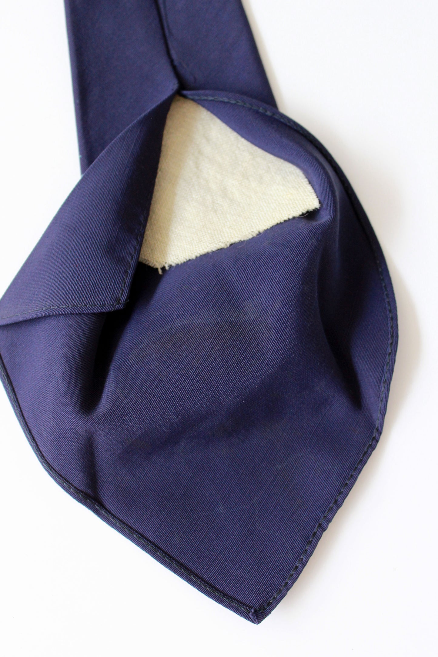 Vintage Late 1940s Hand Painted Rayon Blue Leaf Tie