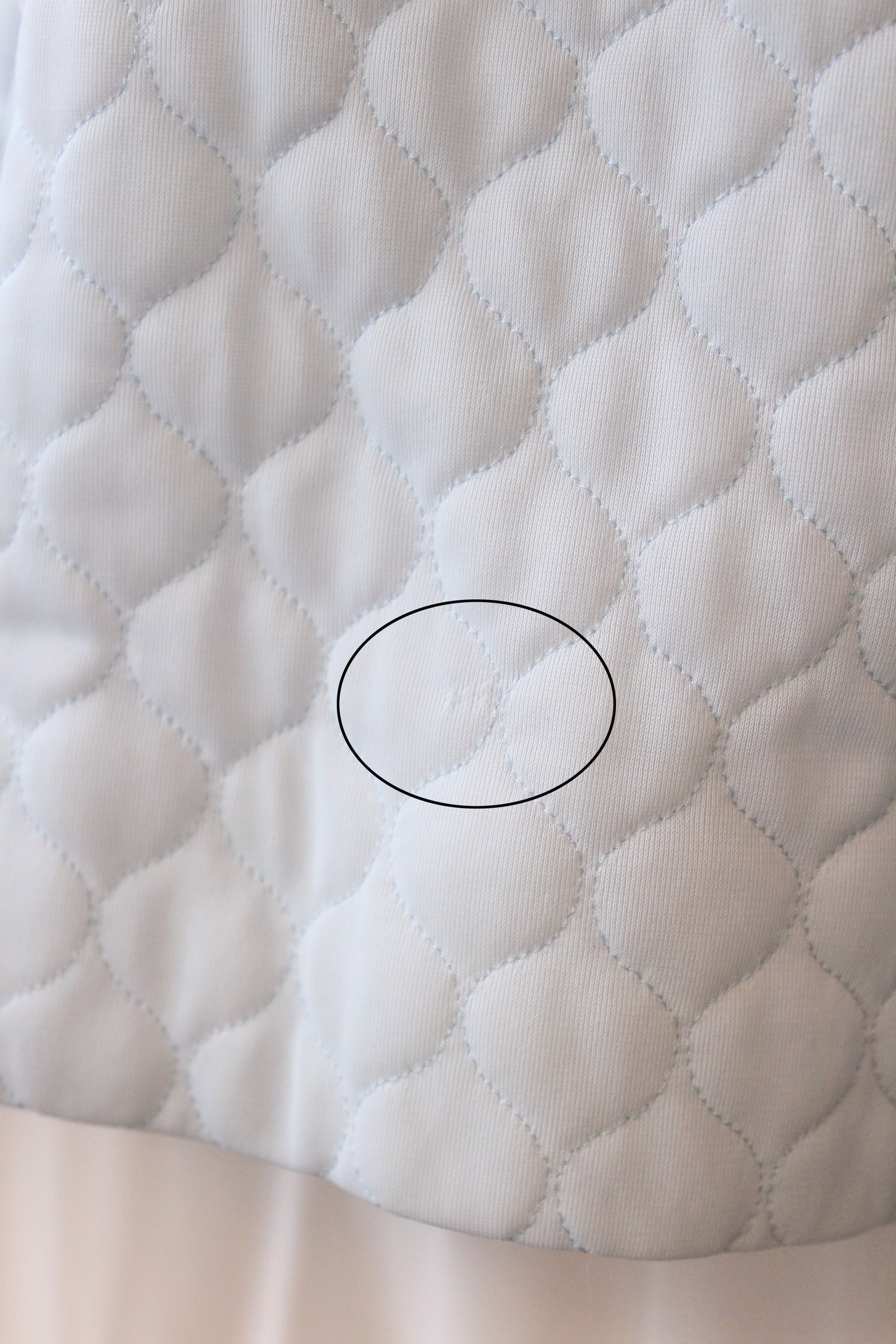 1960s Light Blue Quilted Bed Jacket With Collar, S/M