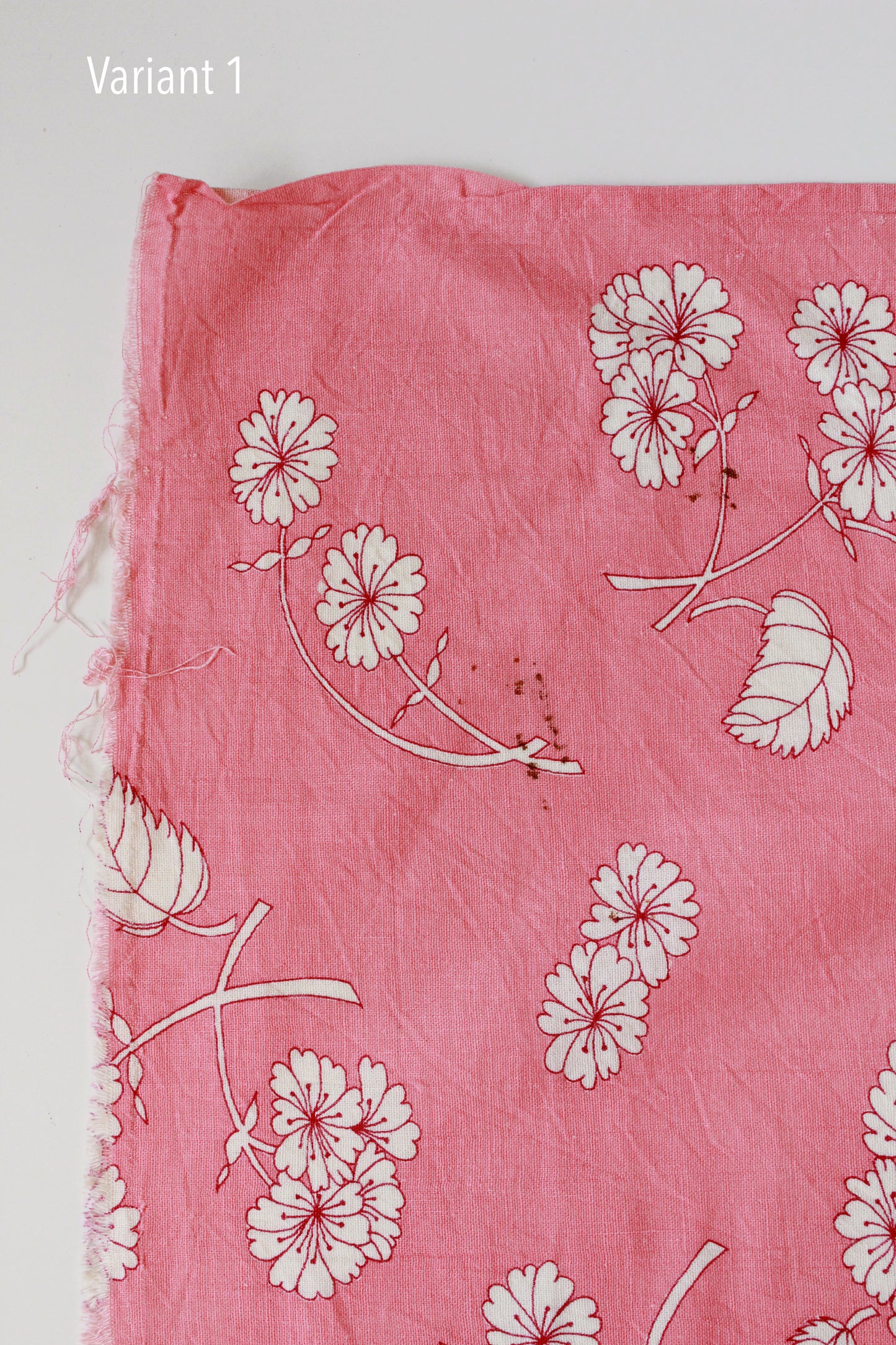 Vintage 1950s Pink And White Flower Cotton Feed Sack