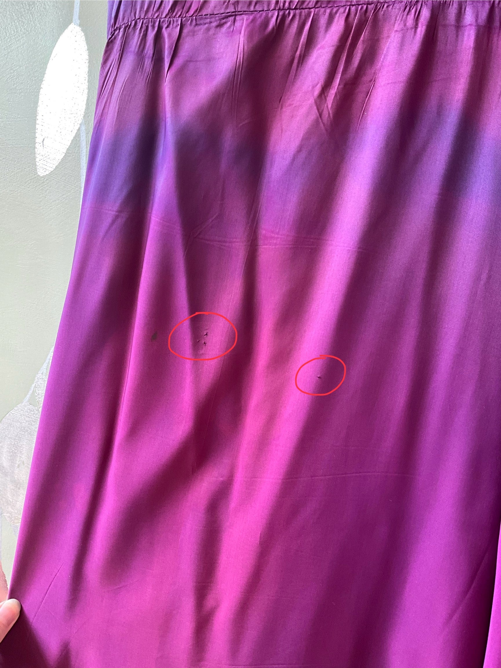 Vintage 1970s Purple and Blue Printed Chiffon Maxi Dress, Small