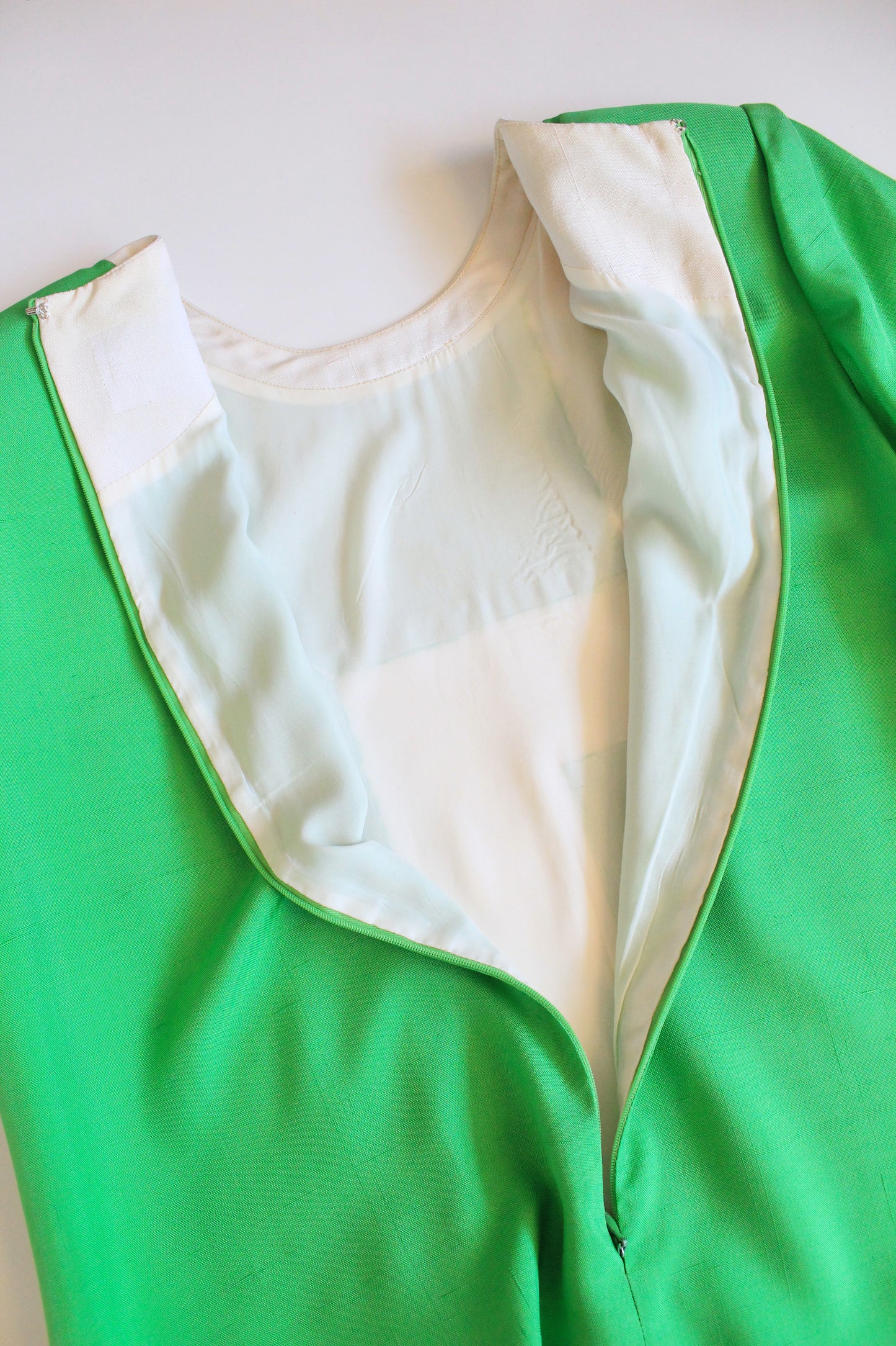 1980s does 1960s Graphic Green And White Mod Dress, Medium