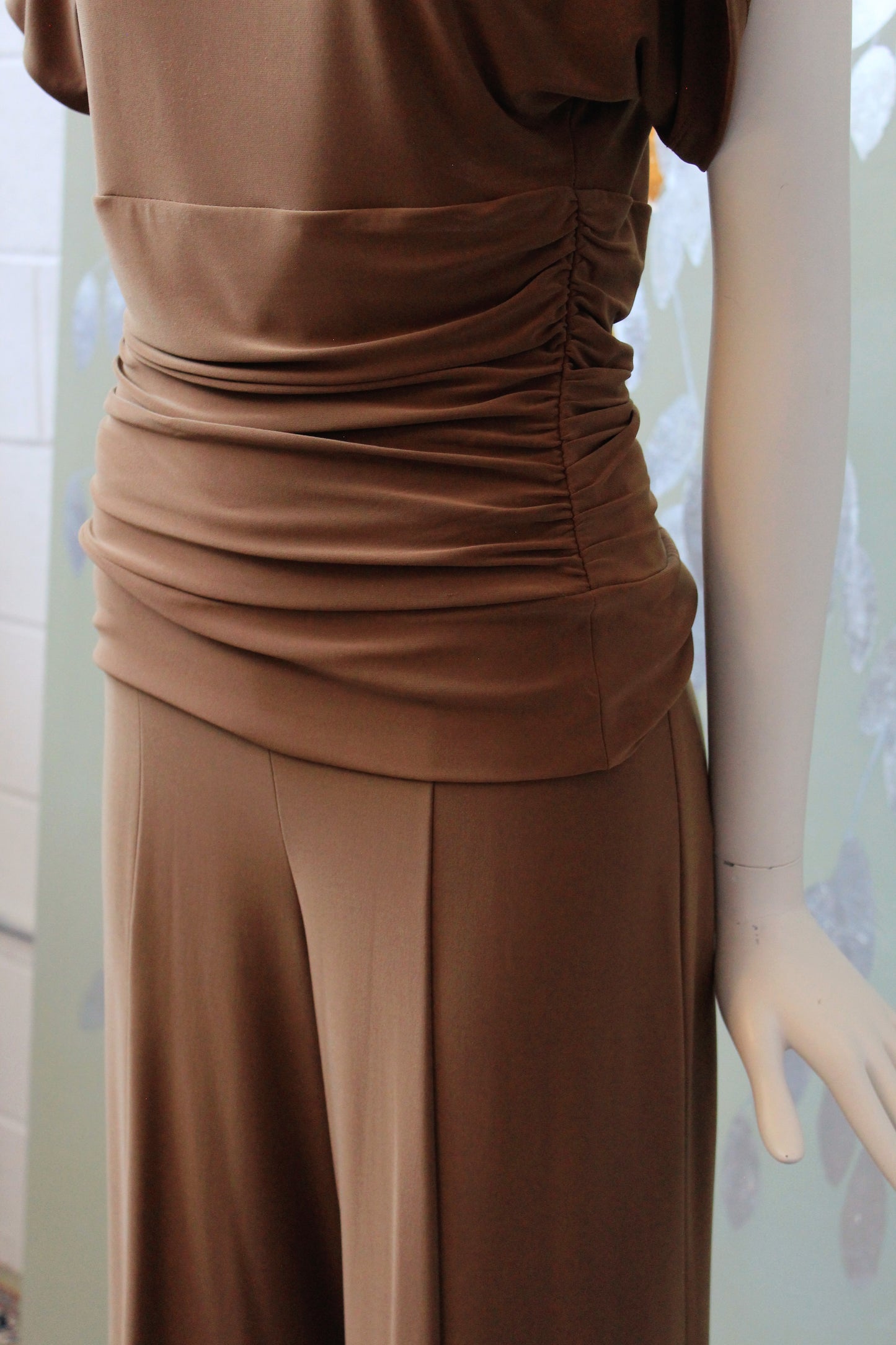 Early 2000s Jones New York Tan Matching Lounge Set, Small 