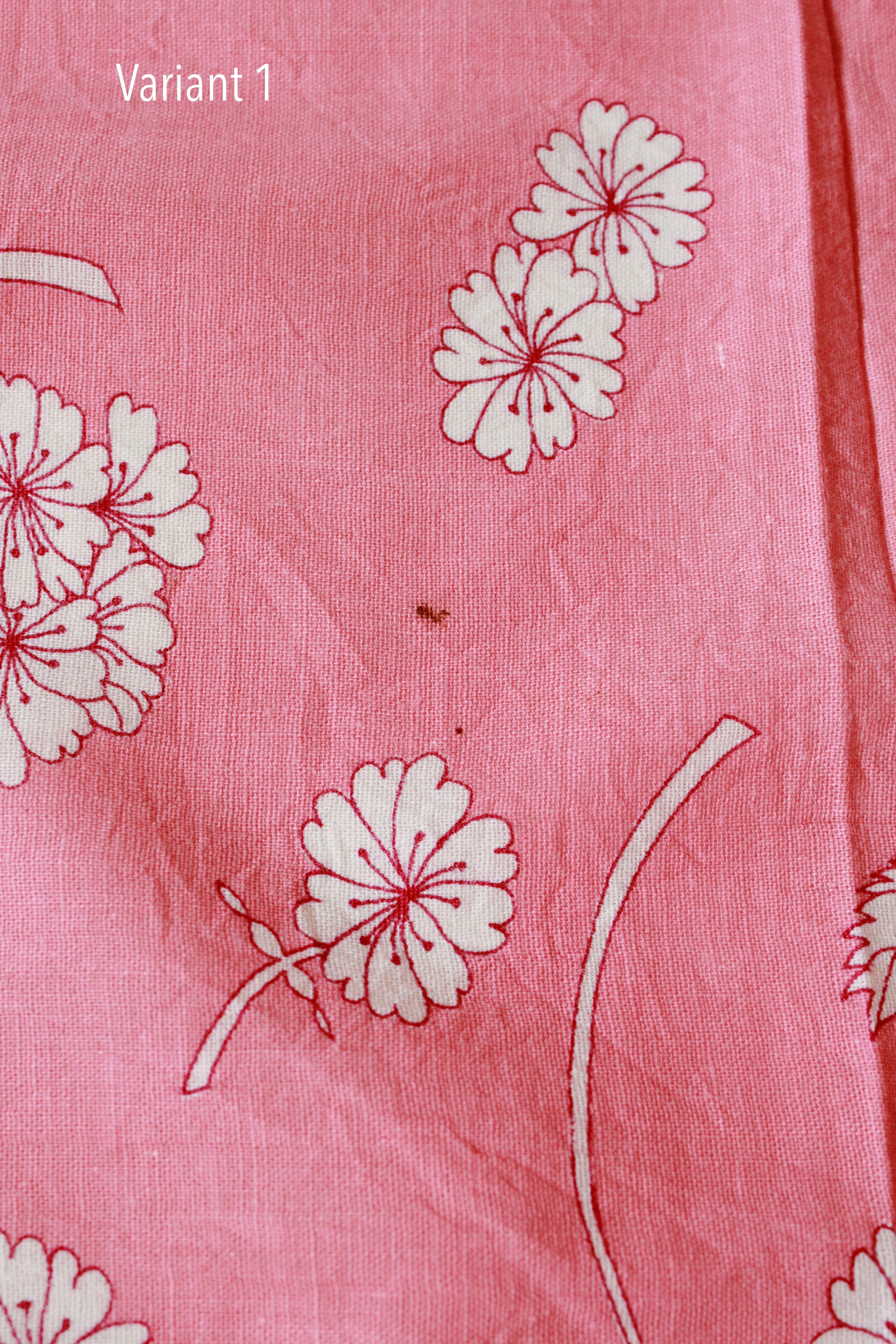 Vintage 1950s Pink And White Flower Cotton Feed Sack