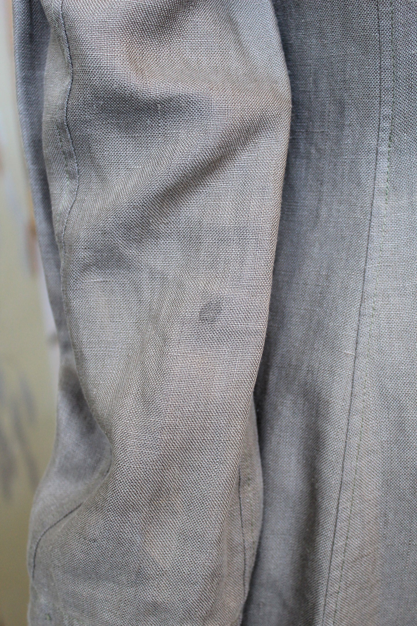 1990s Nina Mdvani Timeless Grey Linen Collared Jacket Jacket, XS