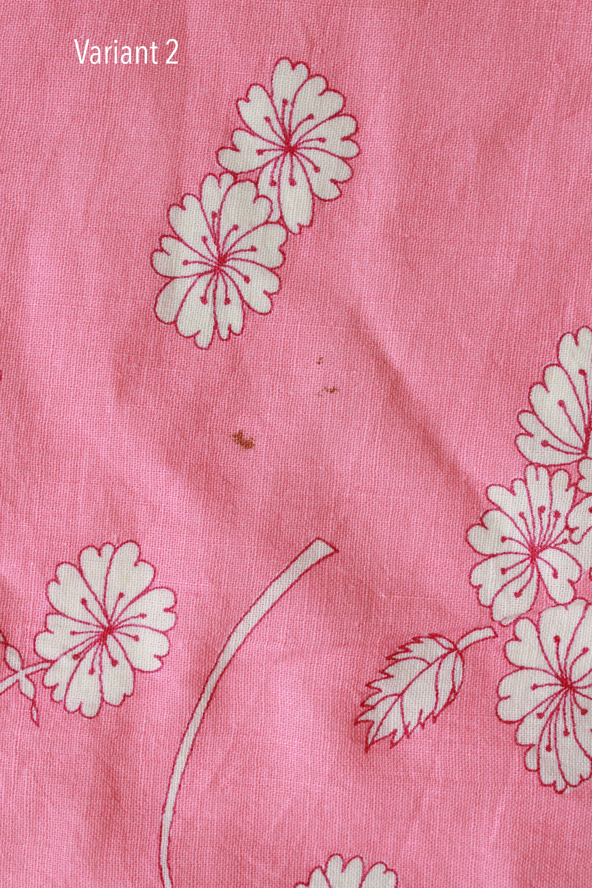 Vintage 1950s Pink And White Flower Cotton Feed Sack