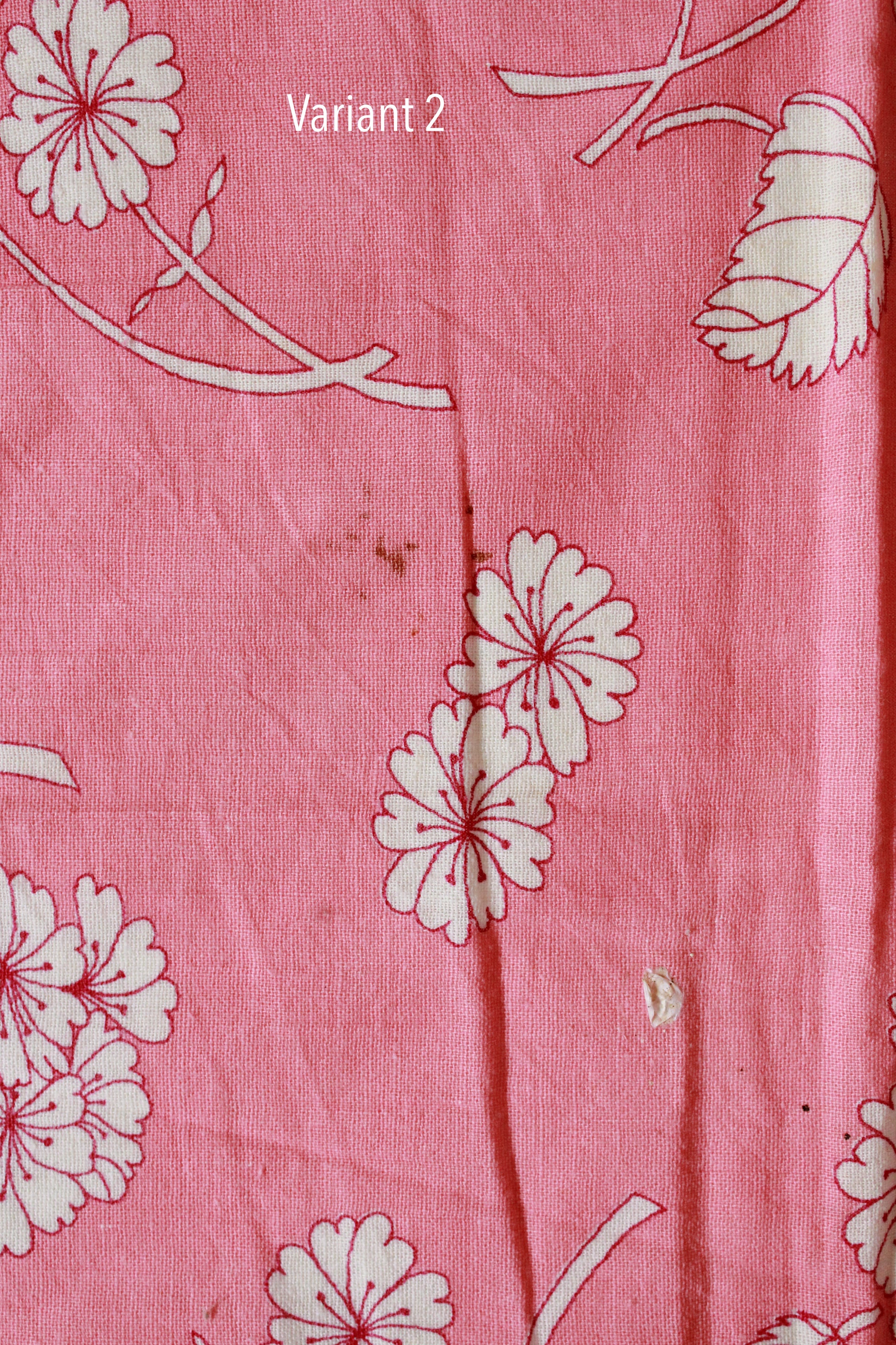 Vintage 1950s Pink And White Flower Cotton Feed Sack