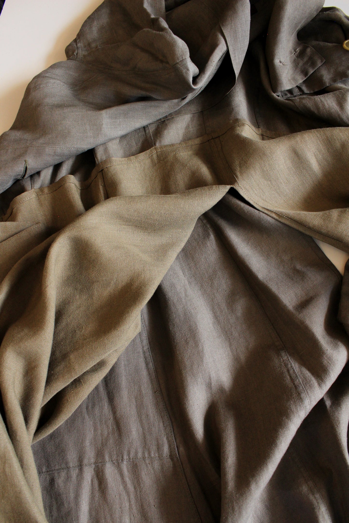 1990s Nina Mdvani Timeless Grey Linen Collared Jacket Jacket, XS