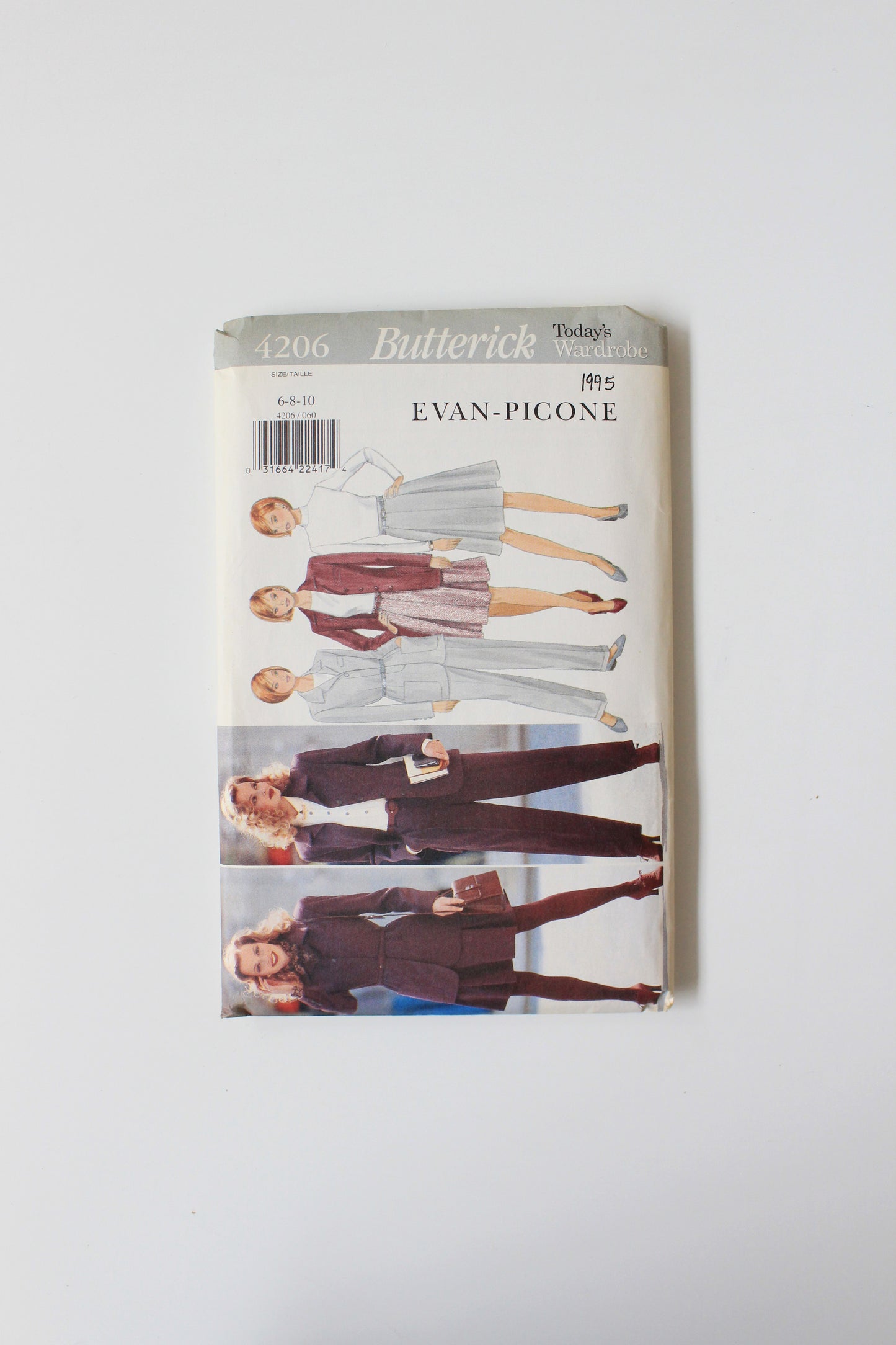 1990s Evan Picone Jacket, Skirt And Pants Butterick 4206 Sewing Pattern, Uncut Size 6-10