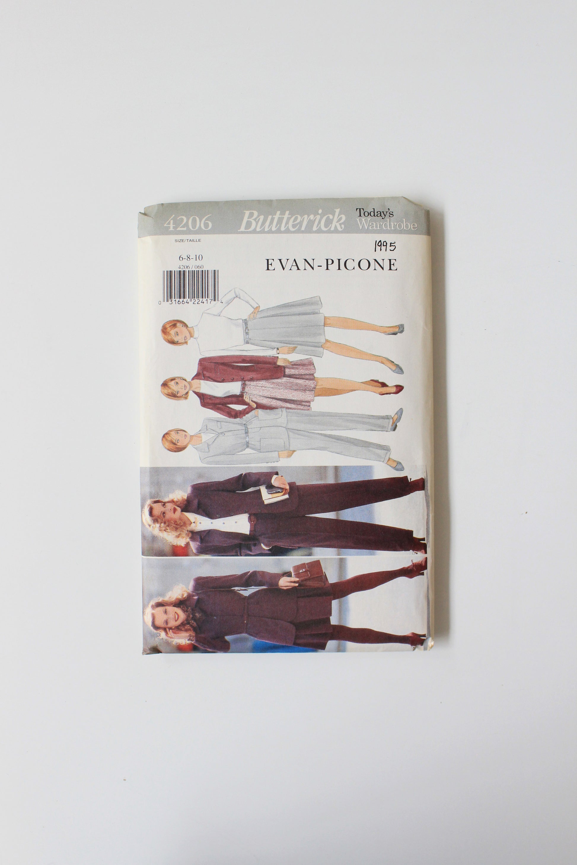 1990s Evan Picone Jacket, Skirt And Pants Butterick 4206 Sewing Pattern, Uncut Size 6-10