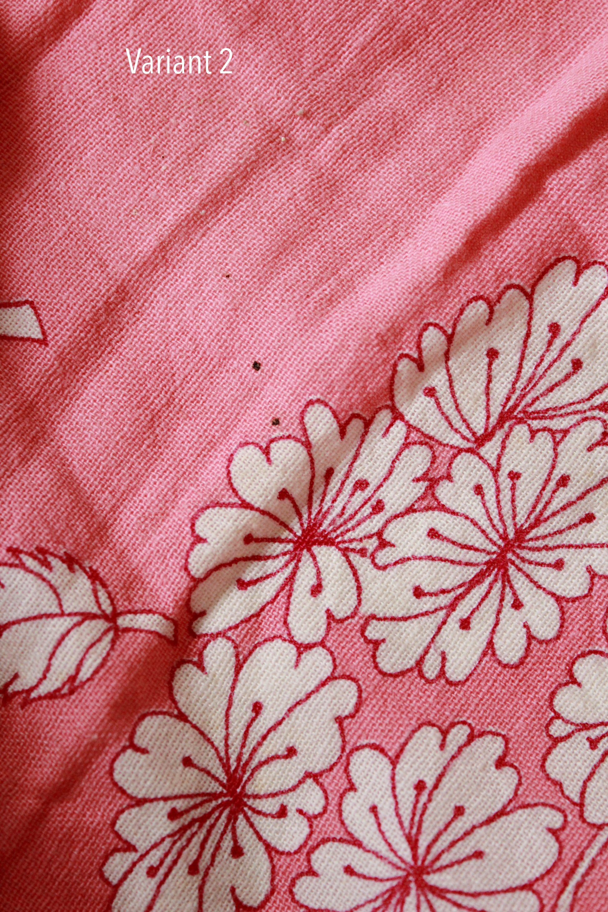 Vintage 1950s Pink And White Flower Cotton Feed Sack