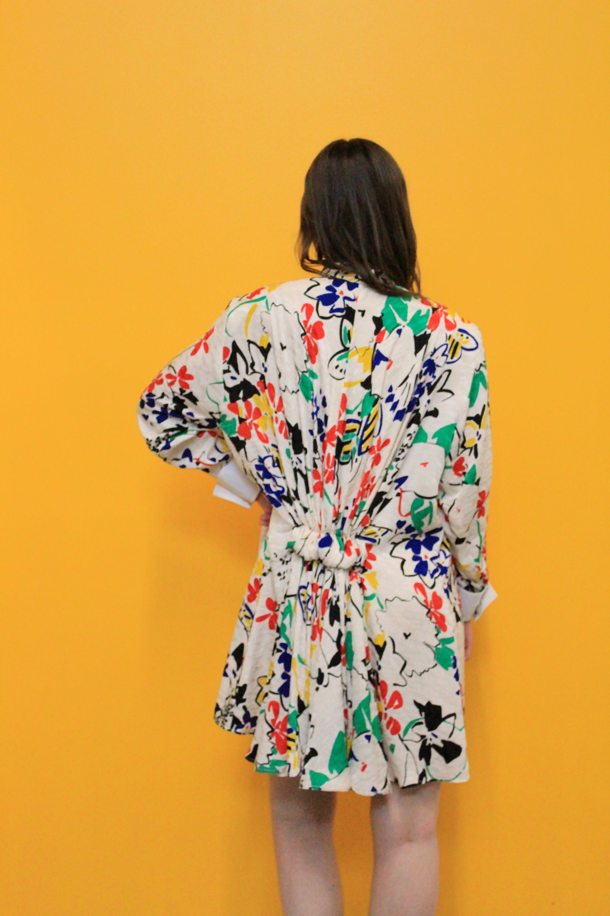 1980s shirt dress 1980s KARIN STEVENS Floral Shirt Dress