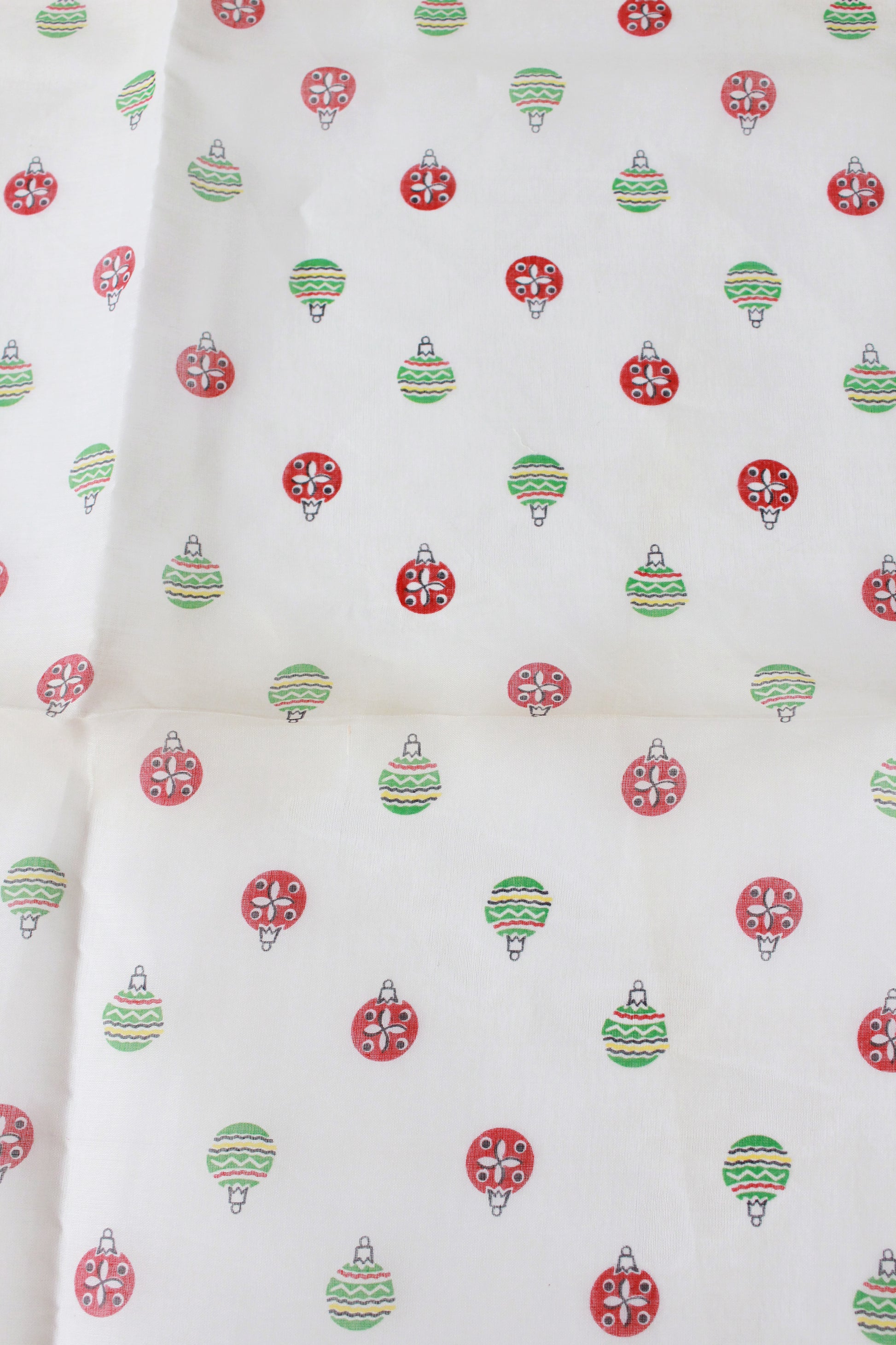 Vintage 1960s Sheer Nylon Christmas Border Print, 2 Yards