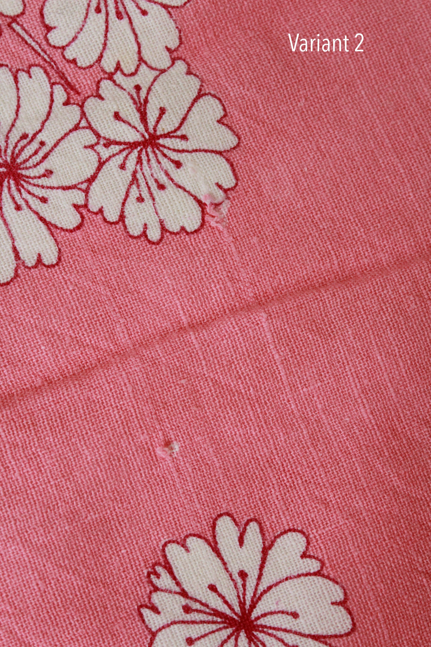 Vintage 1950s Pink And White Flower Cotton Feed Sack