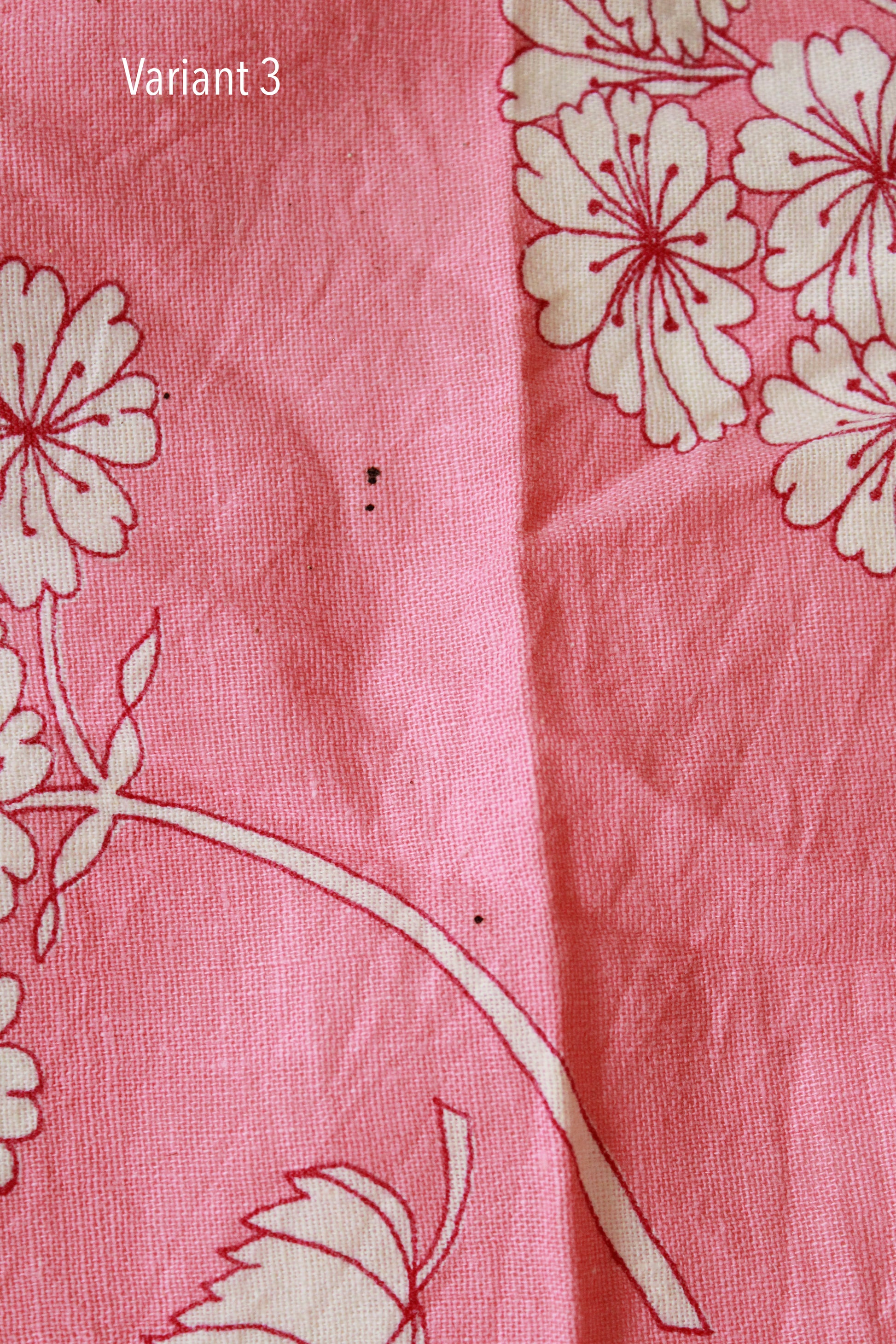 Vintage 1950s Pink And White Flower Cotton Feed Sack