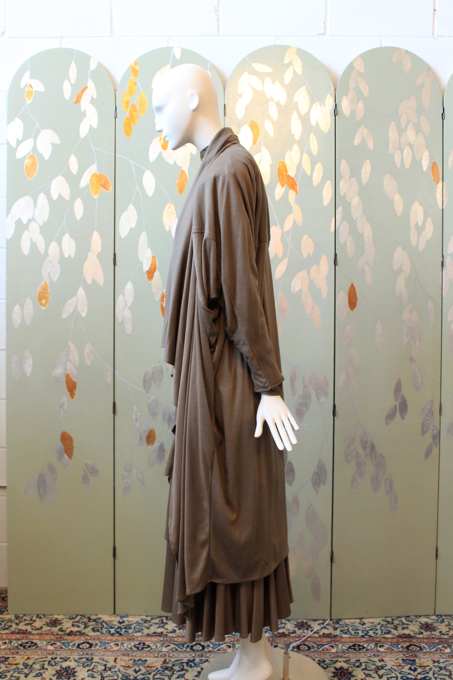 1980s Mariola Mayer Dark Taupe 3PC, Ruffle Skirt/Top/Jacket Matching Set, Small/Medium