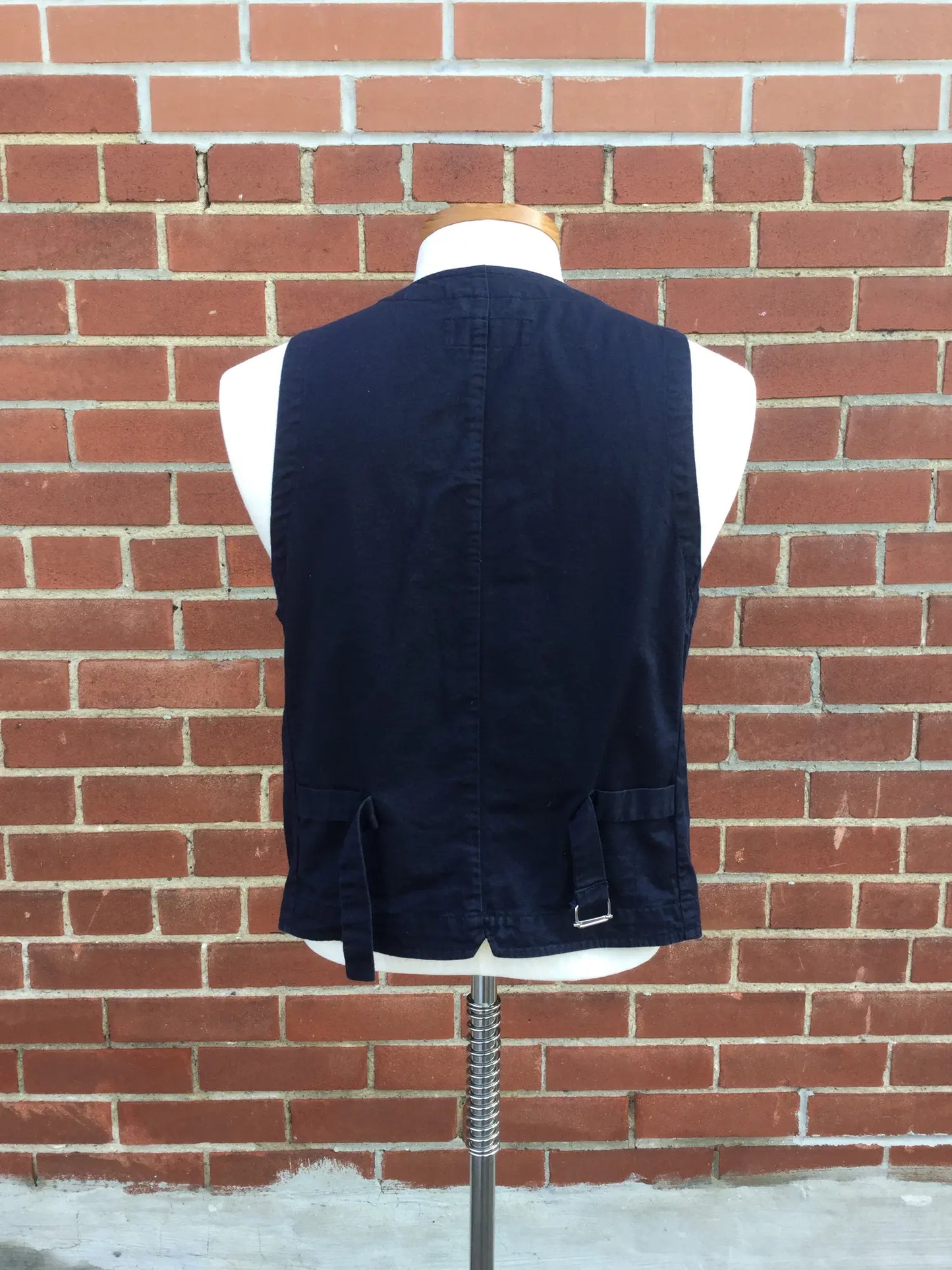 2010s Universal Works Navy Cotton Work Waistcoat, Large