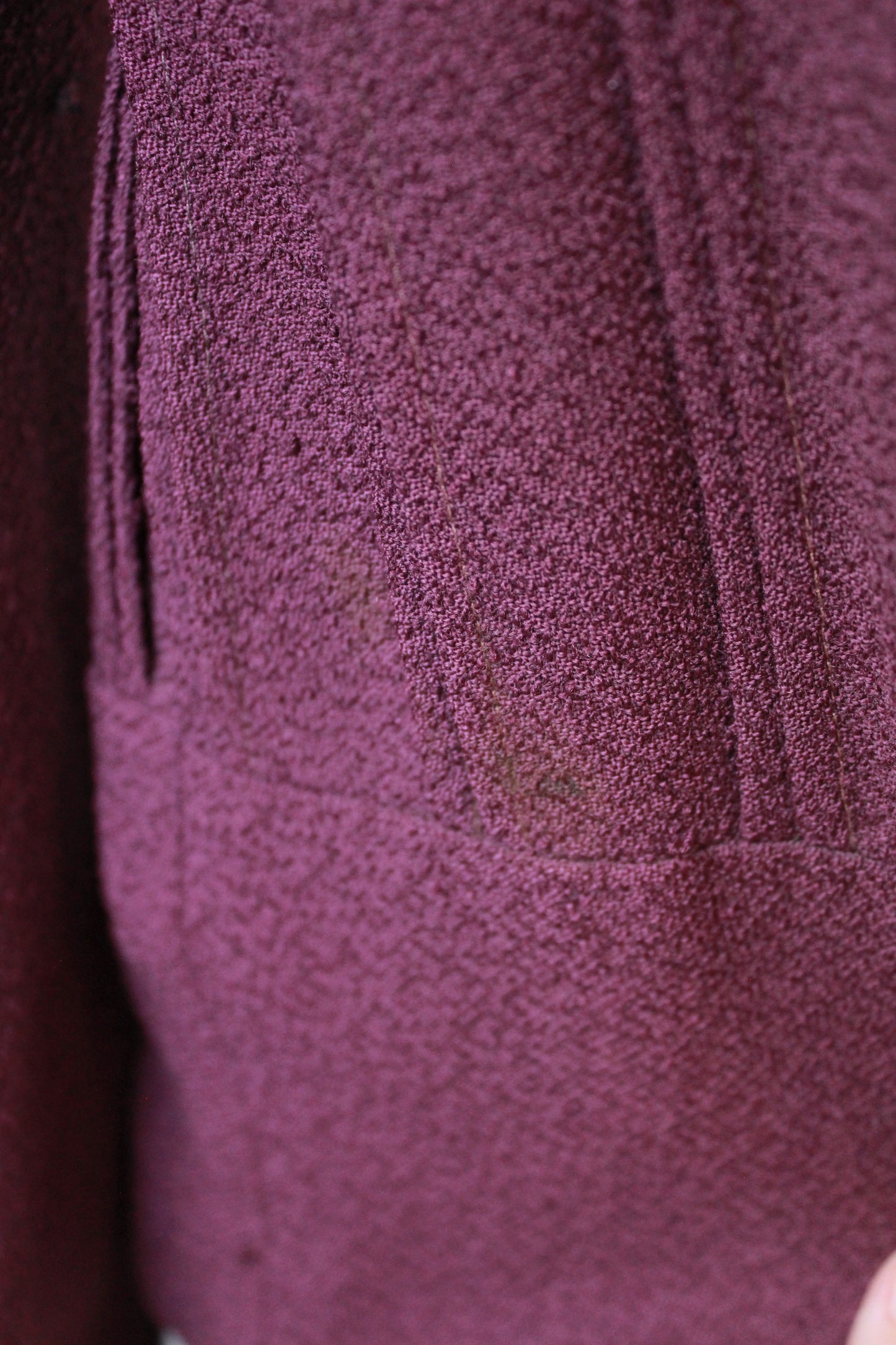 1940s Plum Flared Coat With Pleating And Bell Sleeves , Small 