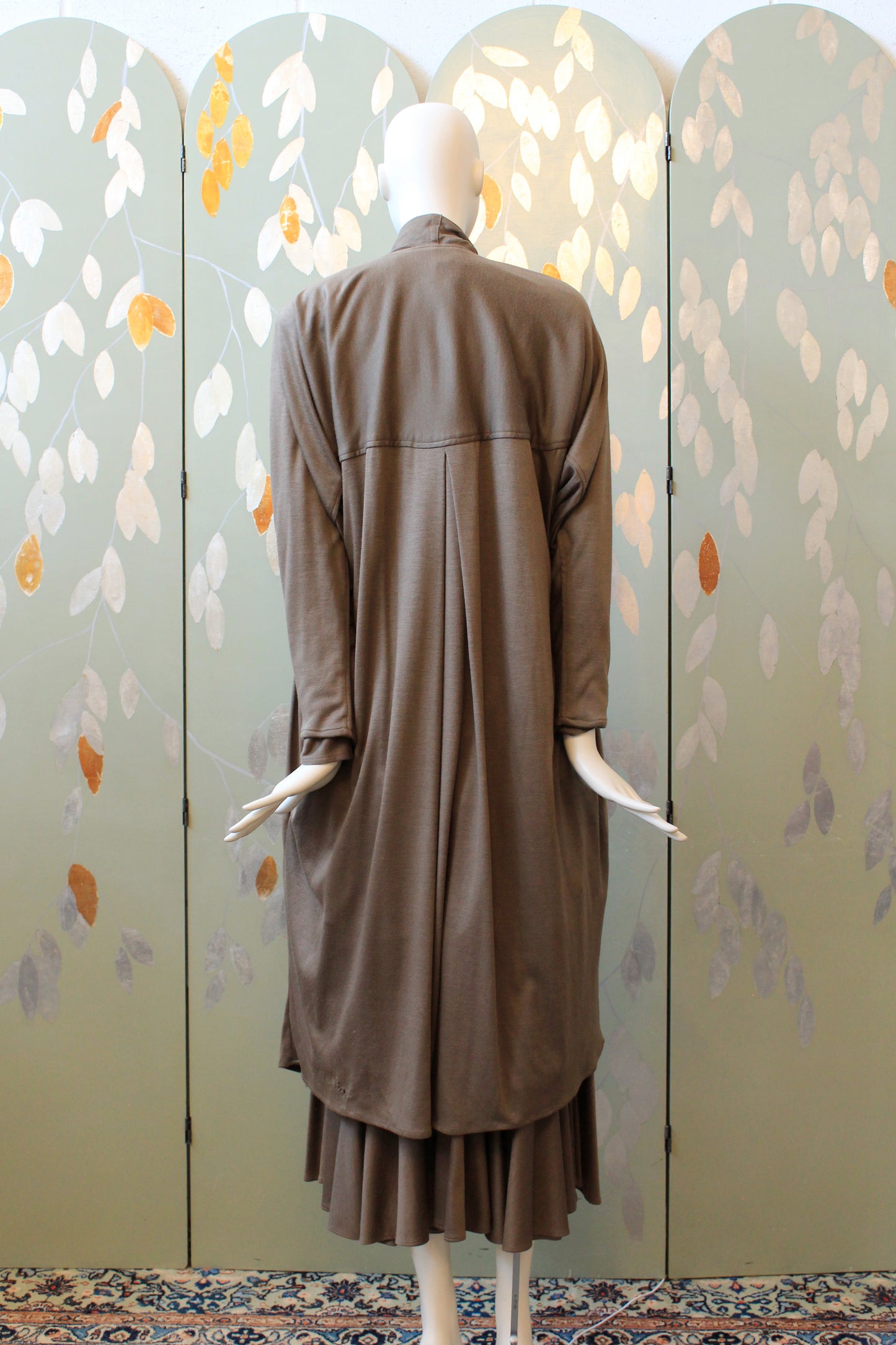 1980s Mariola Mayer Dark Taupe 3PC, Ruffle Skirt/Top/Jacket Matching Set, Small/Medium