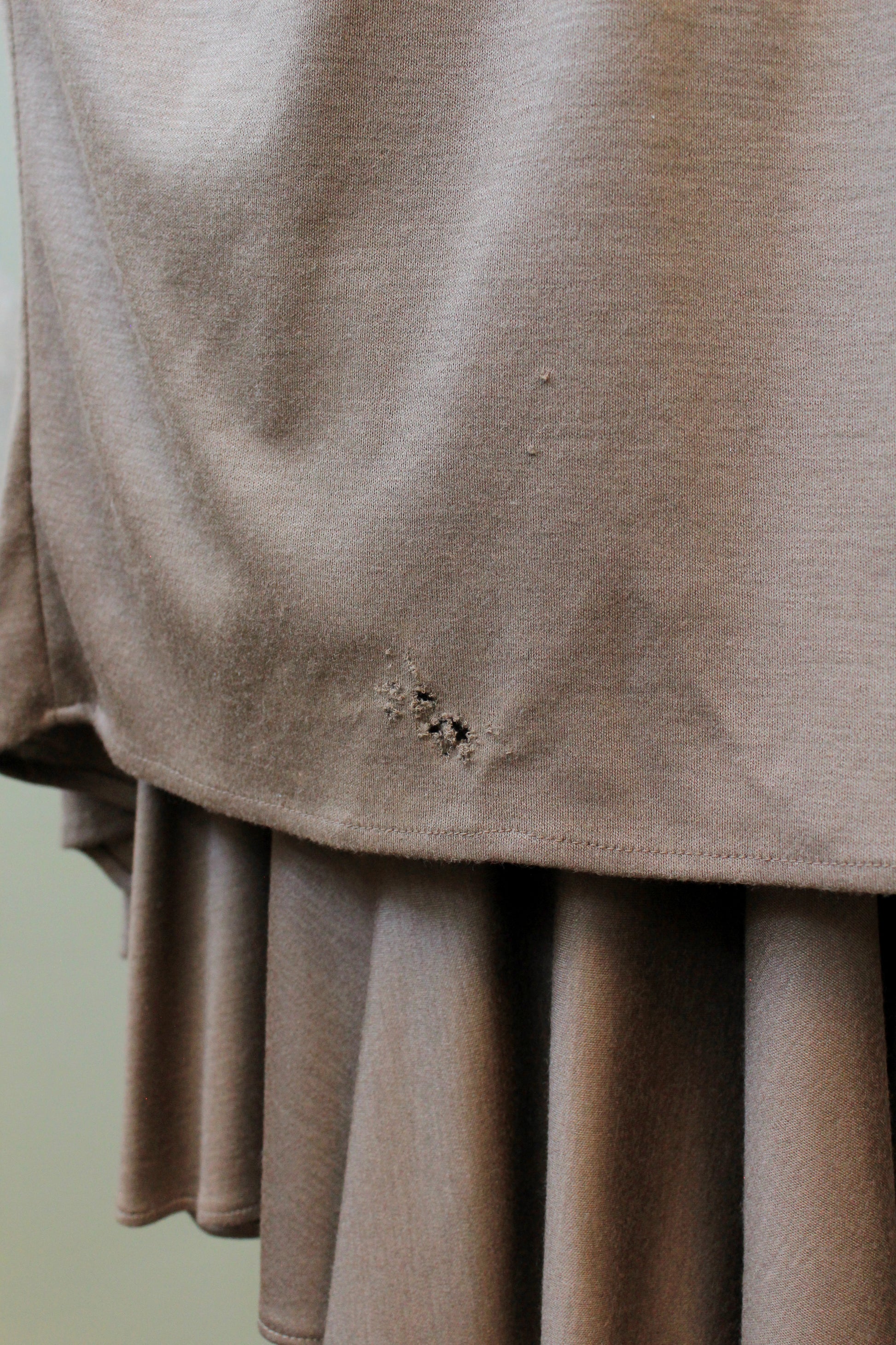 1980s Mariola Mayer Dark Taupe 3PC, Ruffle Skirt/Top/Jacket Matching Set, Small/Medium