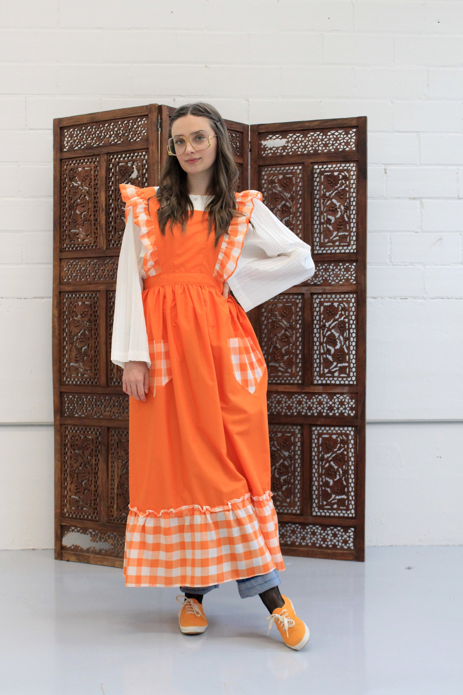 orange apron dress Linen Apron Dress With Pockets, Linen Pinafore Dress, Linen Backless Dress, Open Back Linen Dress, Linen Overall Dress, Orange Linen Dress