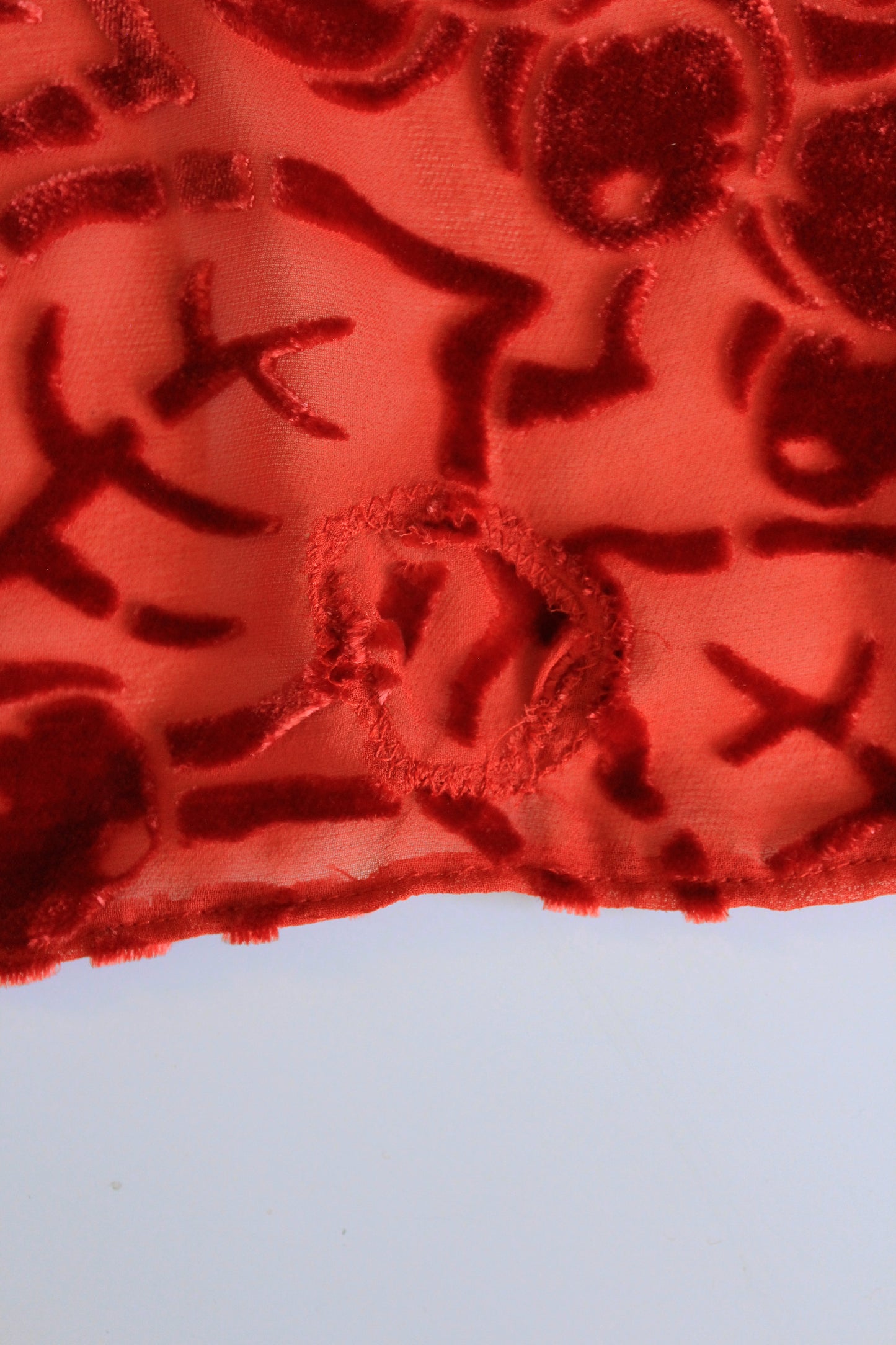 1920s Sleeveless Red Drop Waist Dress With Velvet Cranberries And Hip Detail, Small