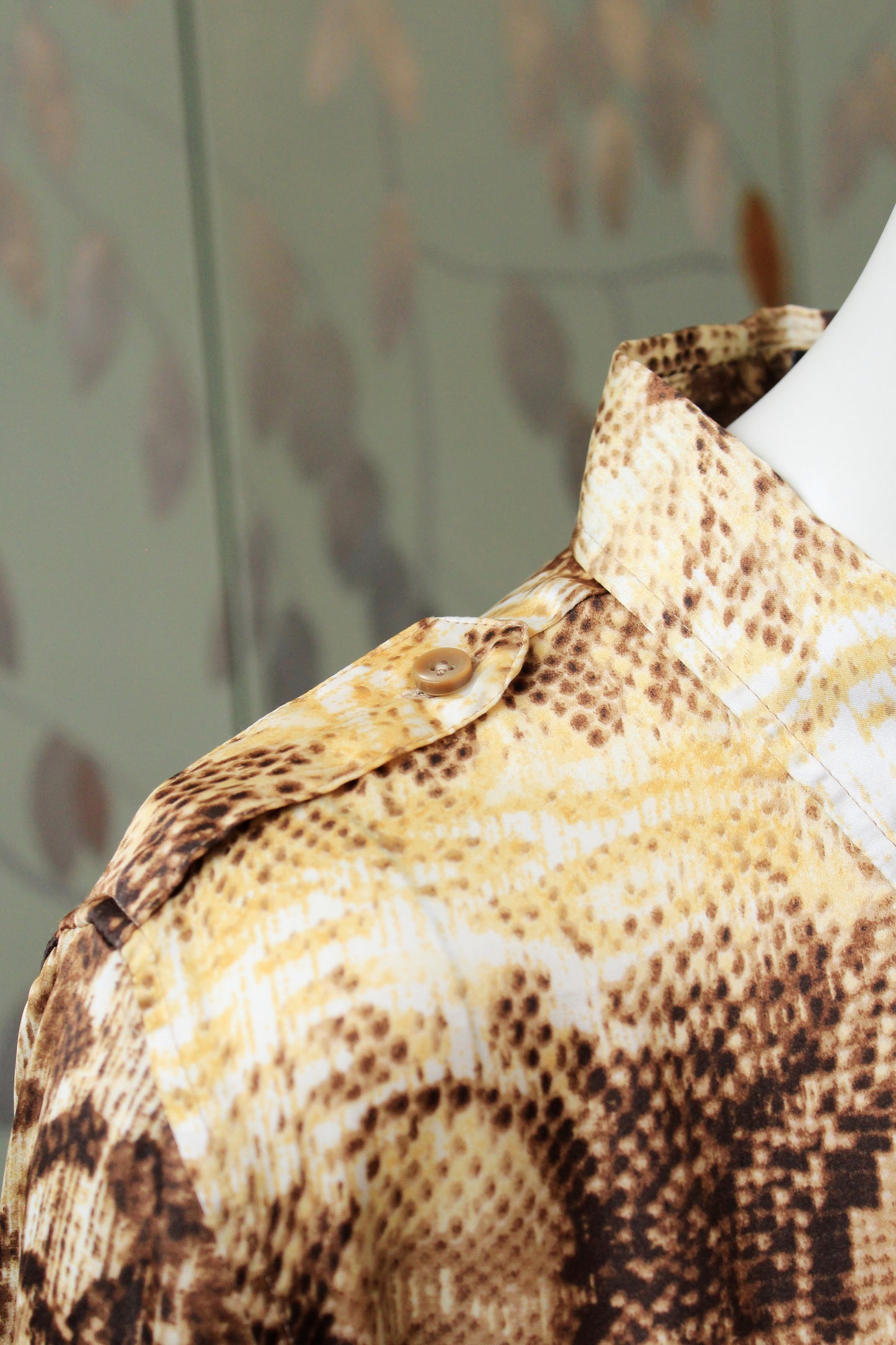 Early 2000s Jones New York Snake Print Long Sleeve Blouse, Medium