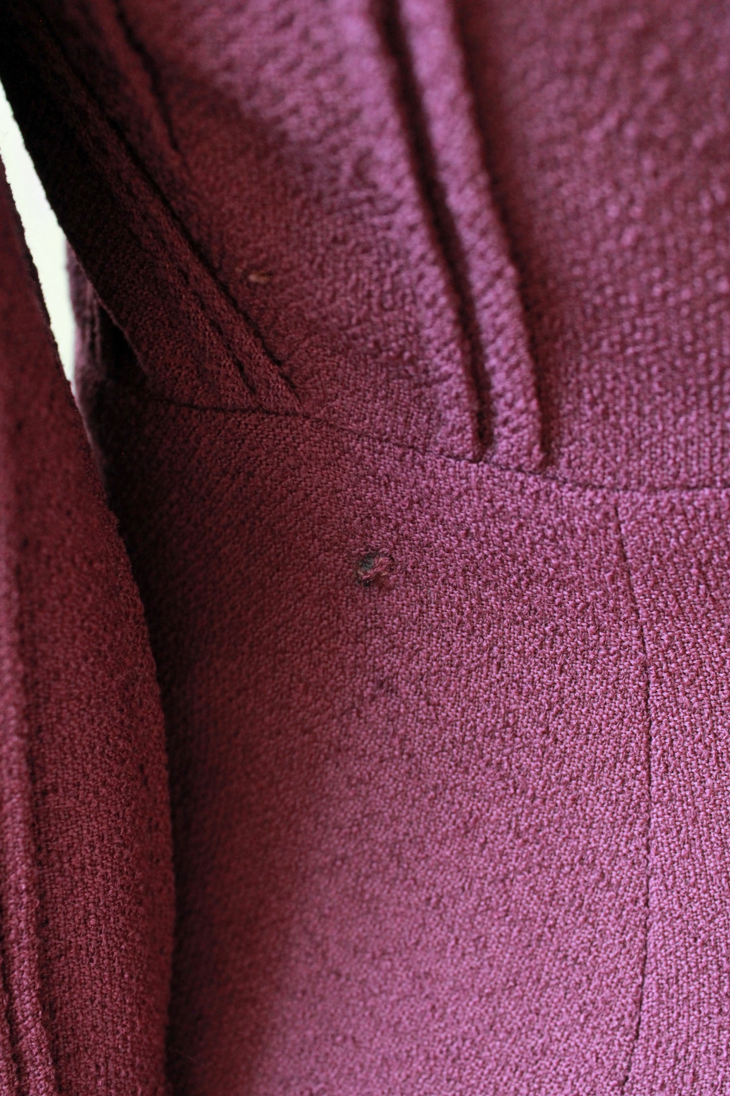 1940s Plum Flared Coat With Pleating And Bell Sleeves , Small 