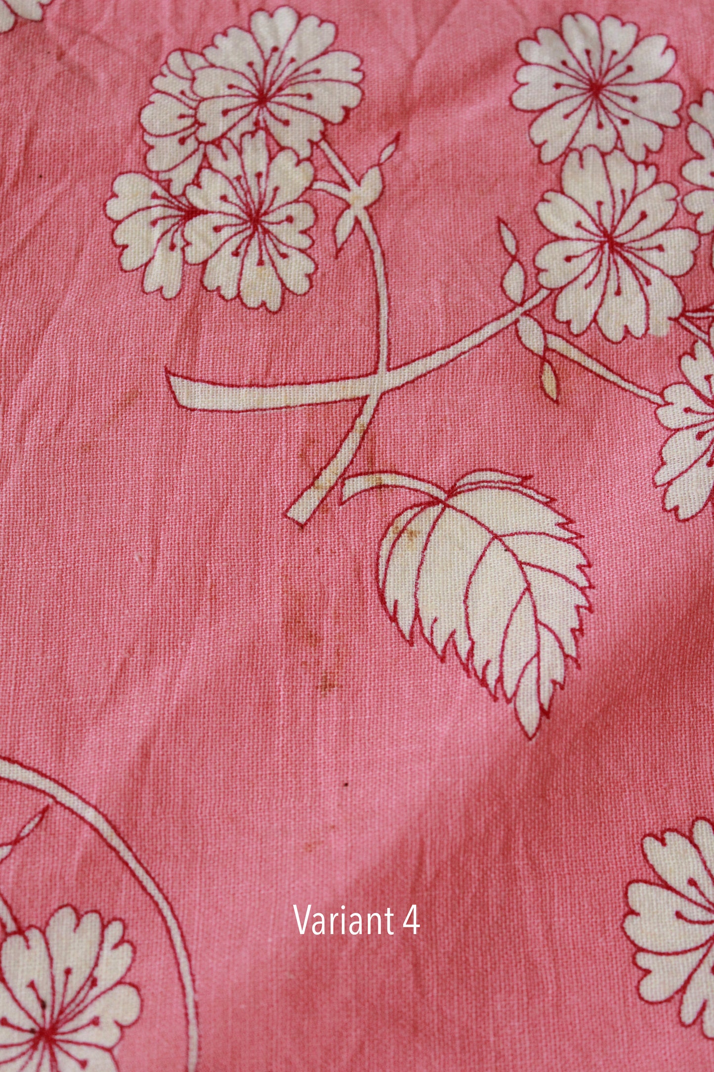 Vintage 1950s Pink And White Flower Cotton Feed Sack