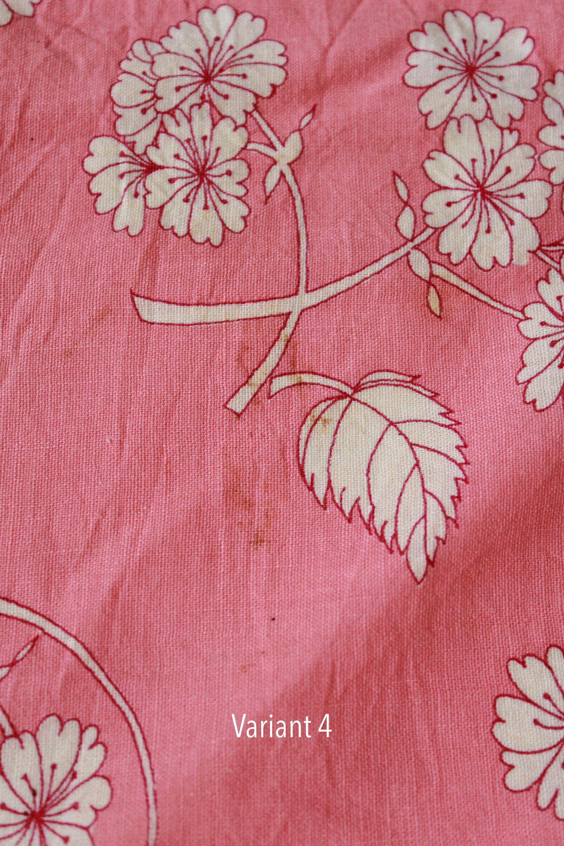 Vintage 1950s Pink And White Flower Cotton Feed Sack