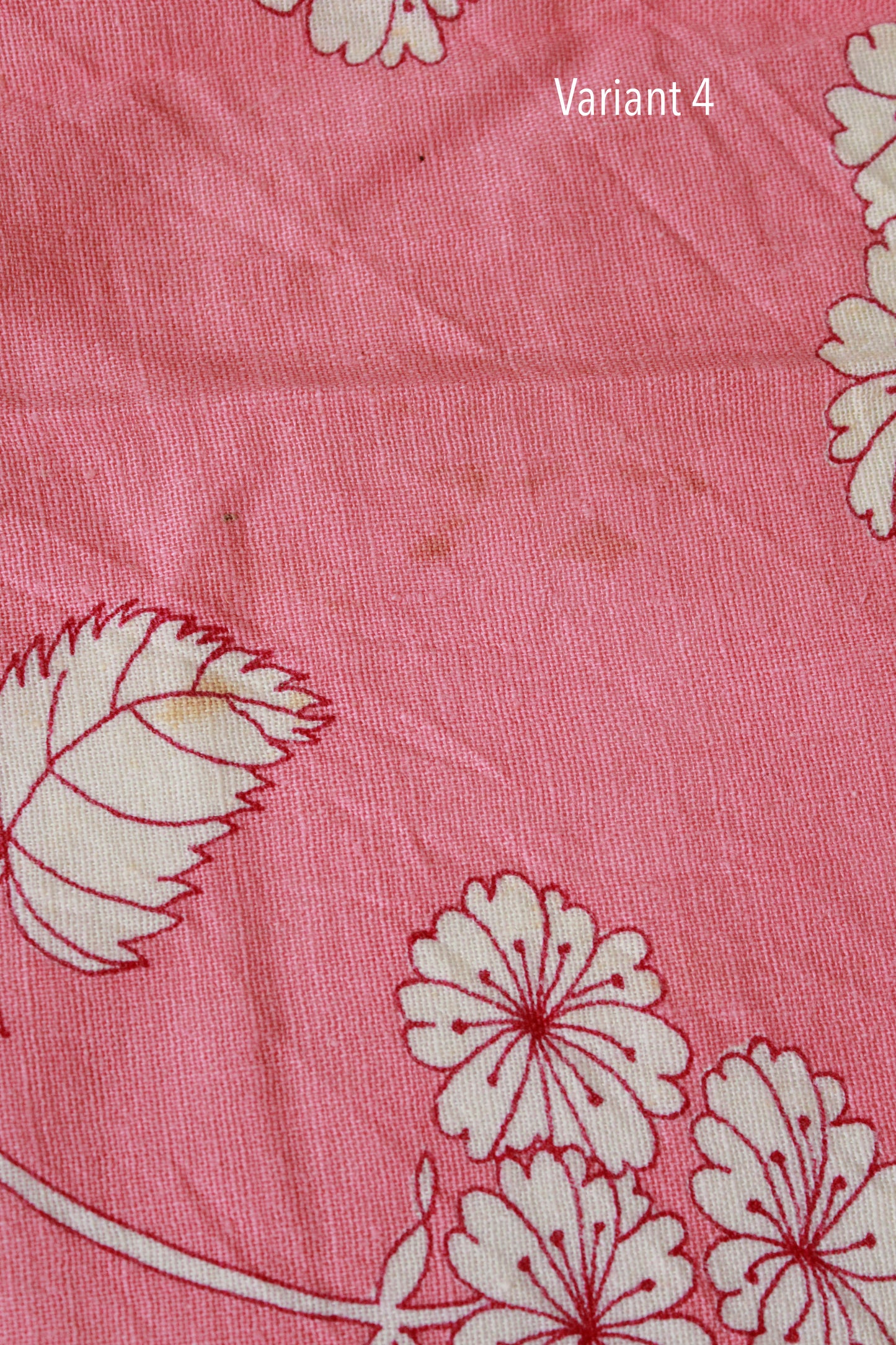 Vintage 1950s Pink And White Flower Cotton Feed Sack