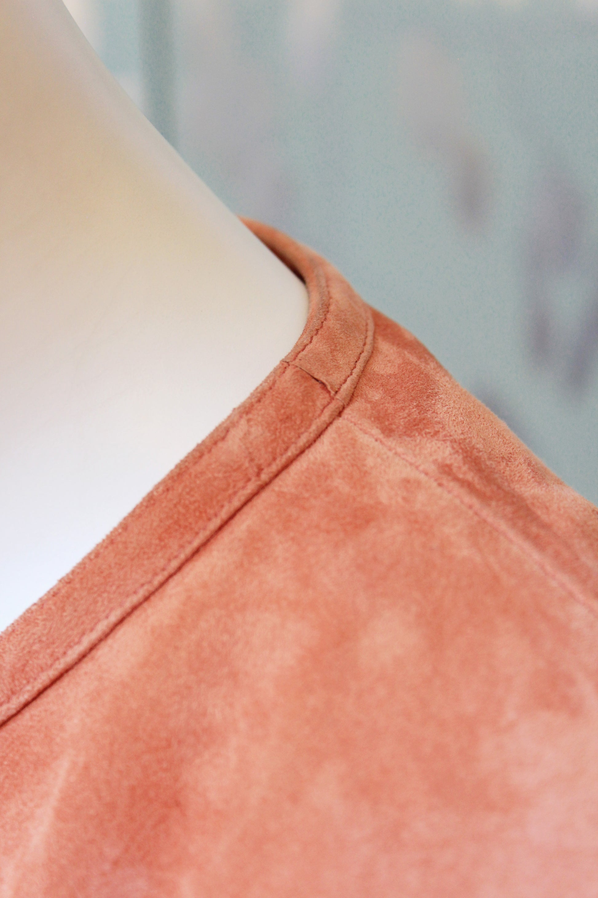 1990s/2000s Agnona Orange Suede Leather Jacket With Black Buttons, Small/Medium