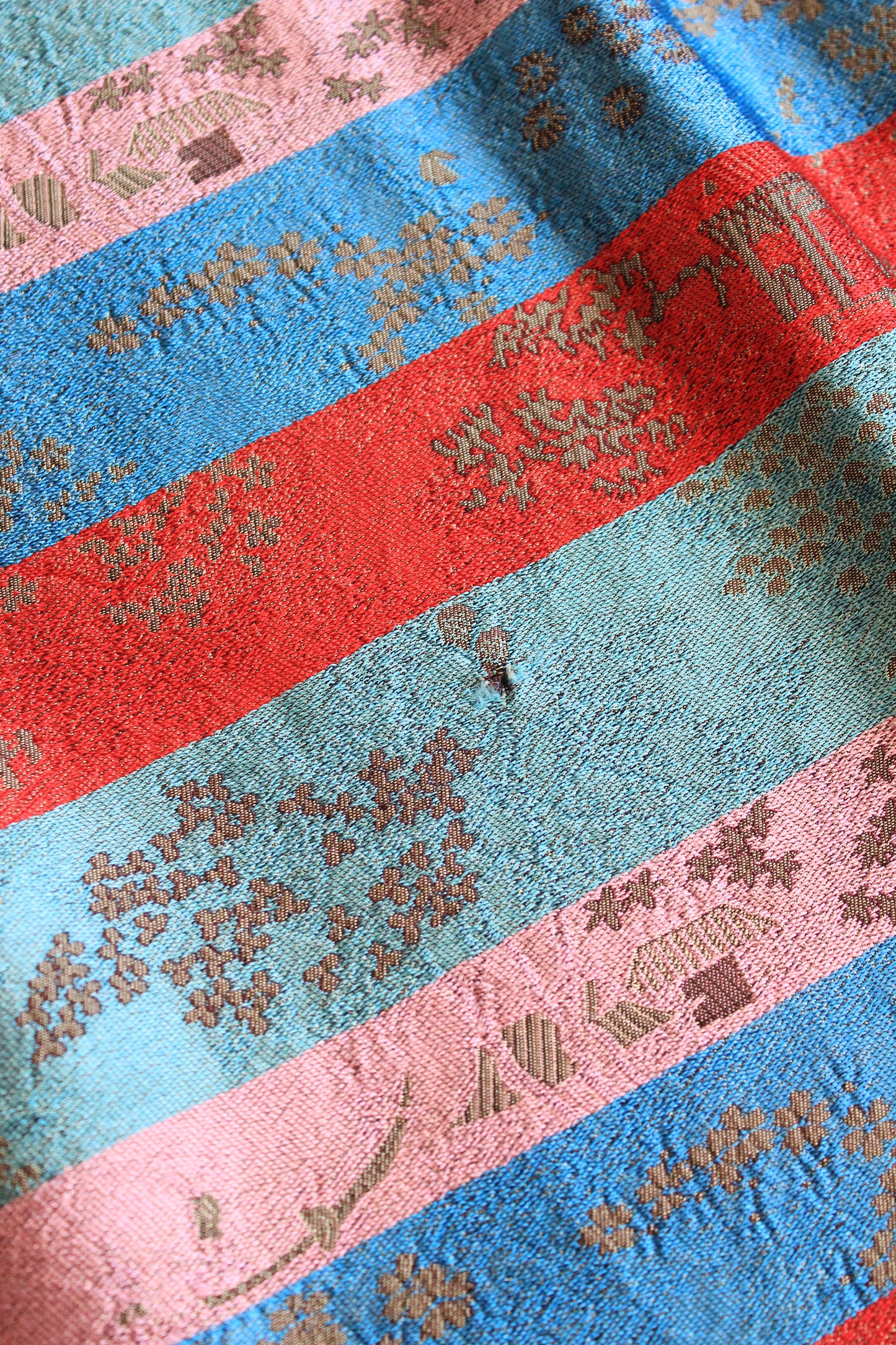 1950s Black Silk Robe With Chinese Flowers Motif, Medium