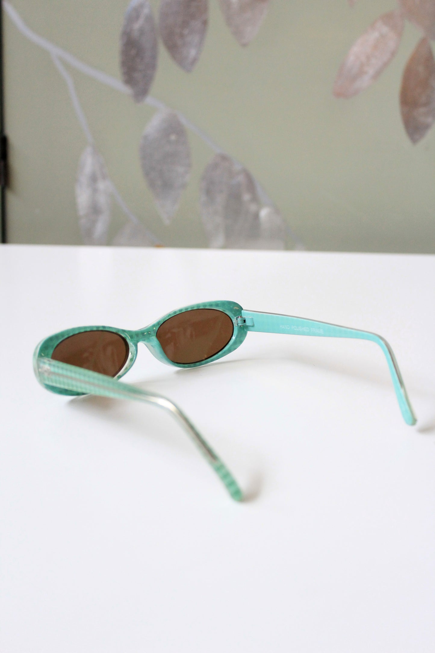 1950s Green Gingham Translucent Sunglasses 