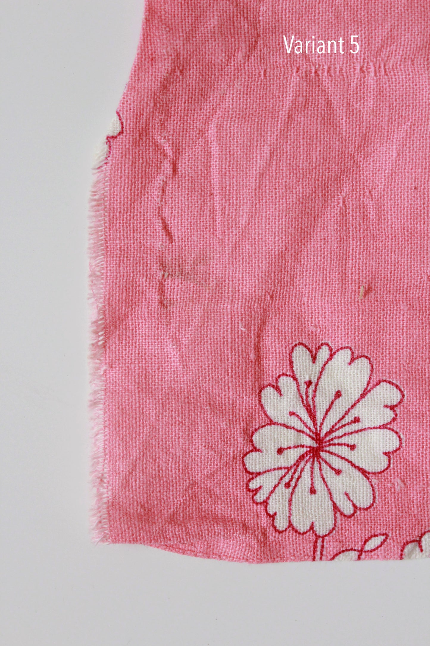 Vintage 1950s Pink And White Flower Cotton Feed Sack