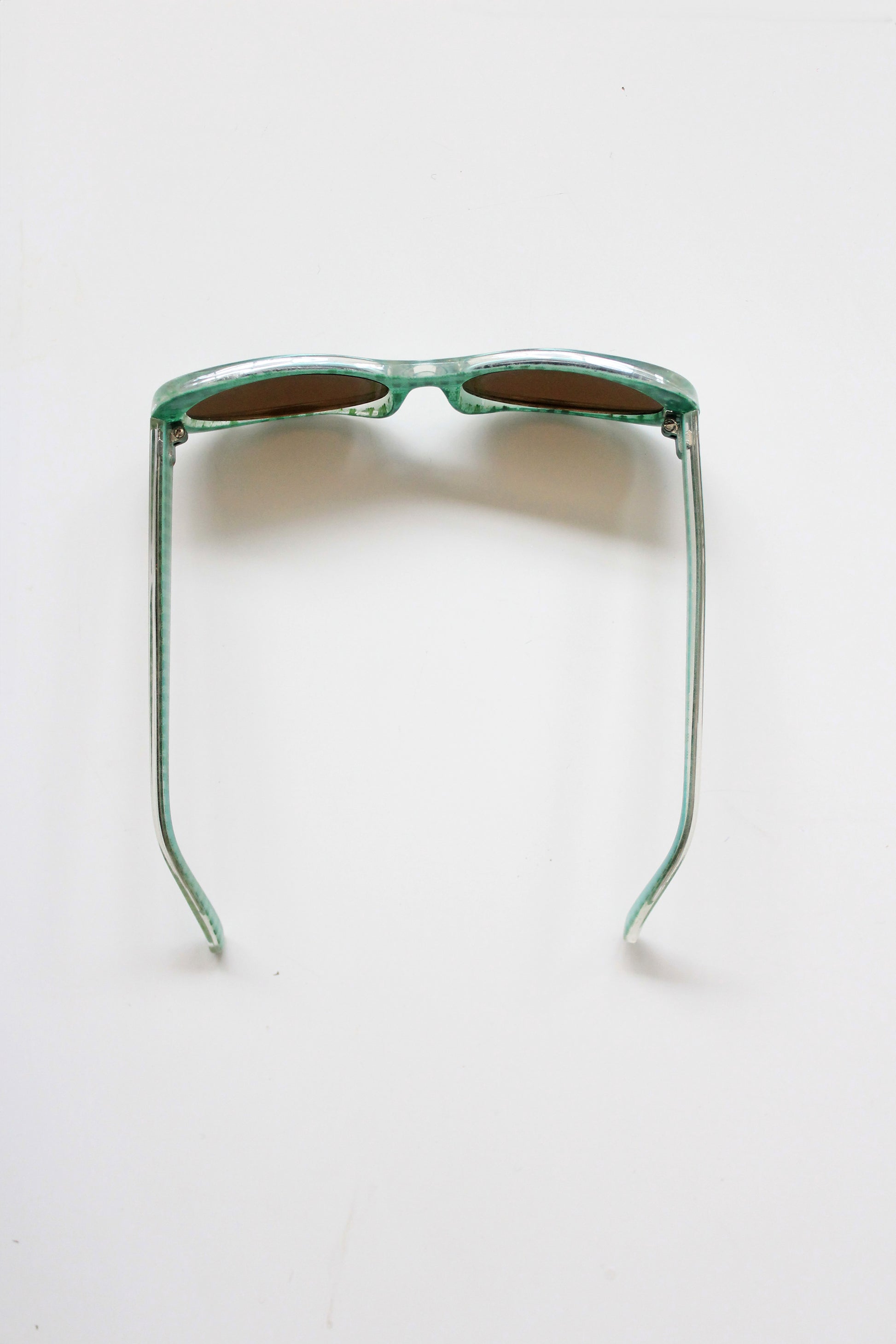 1950s Green Gingham Translucent Sunglasses 